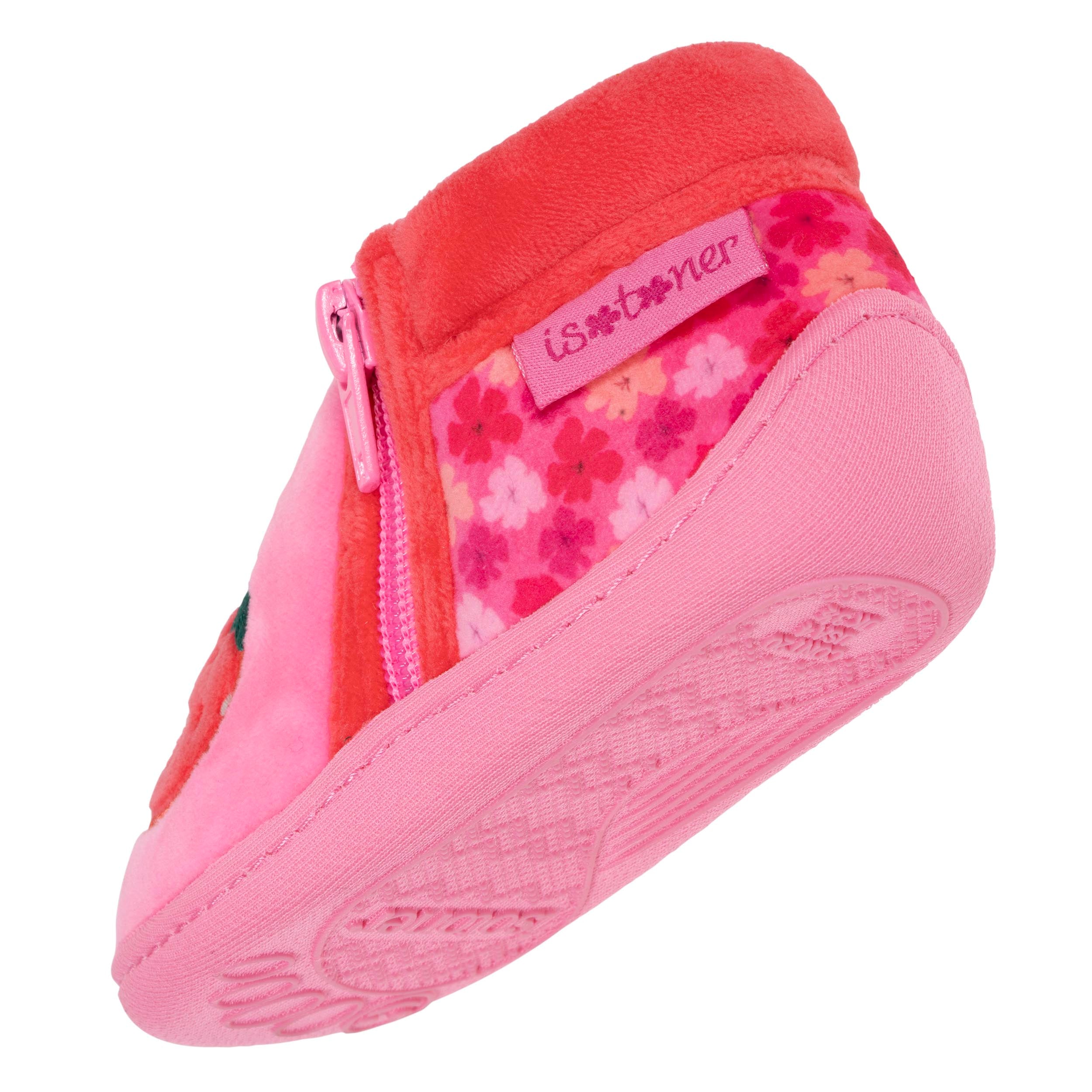 isotoner-chaussons-bottillons-zip-b-b-fraise-rose image 5