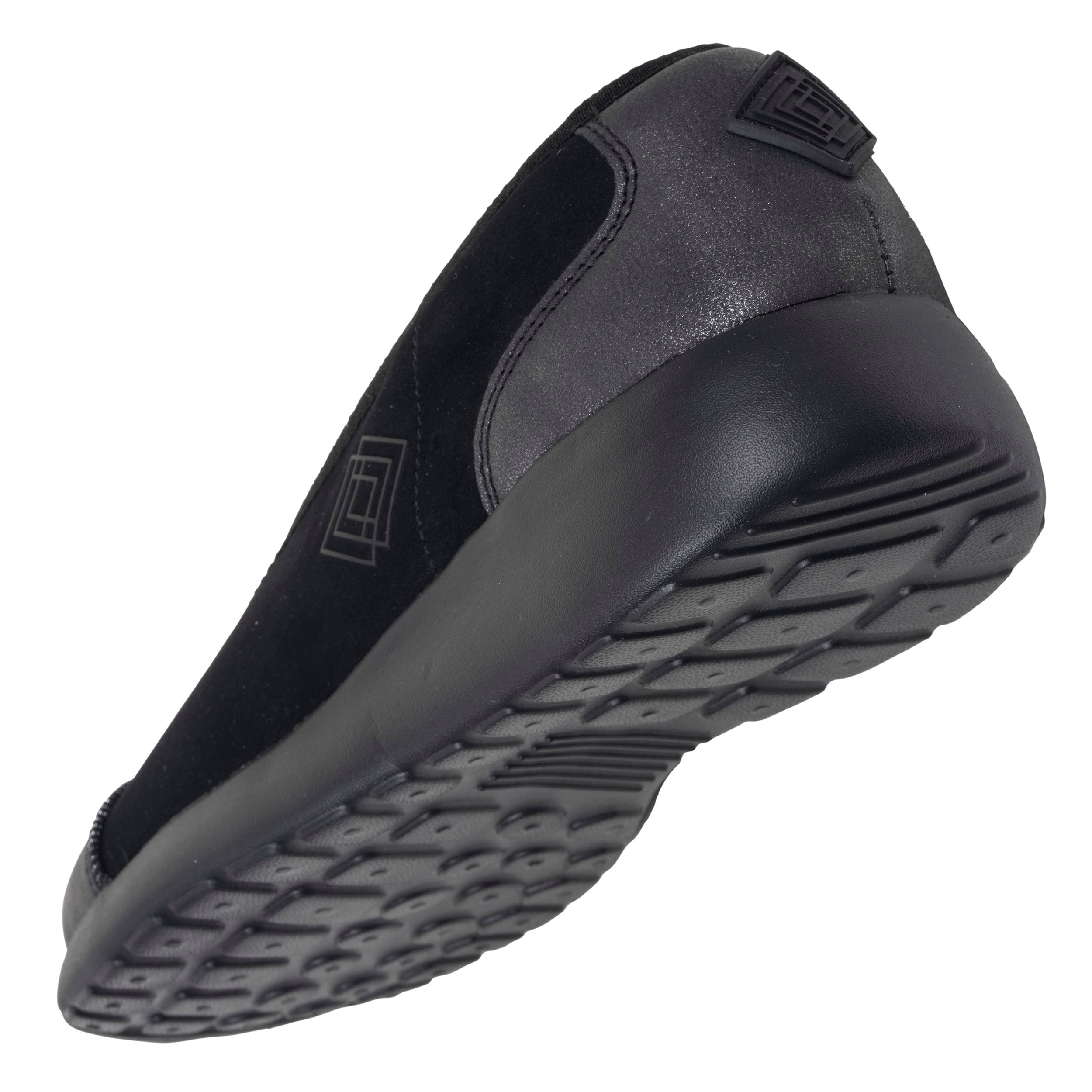 isotoner-ballerines-femme-slip-on-noir-gris-everywear image 5