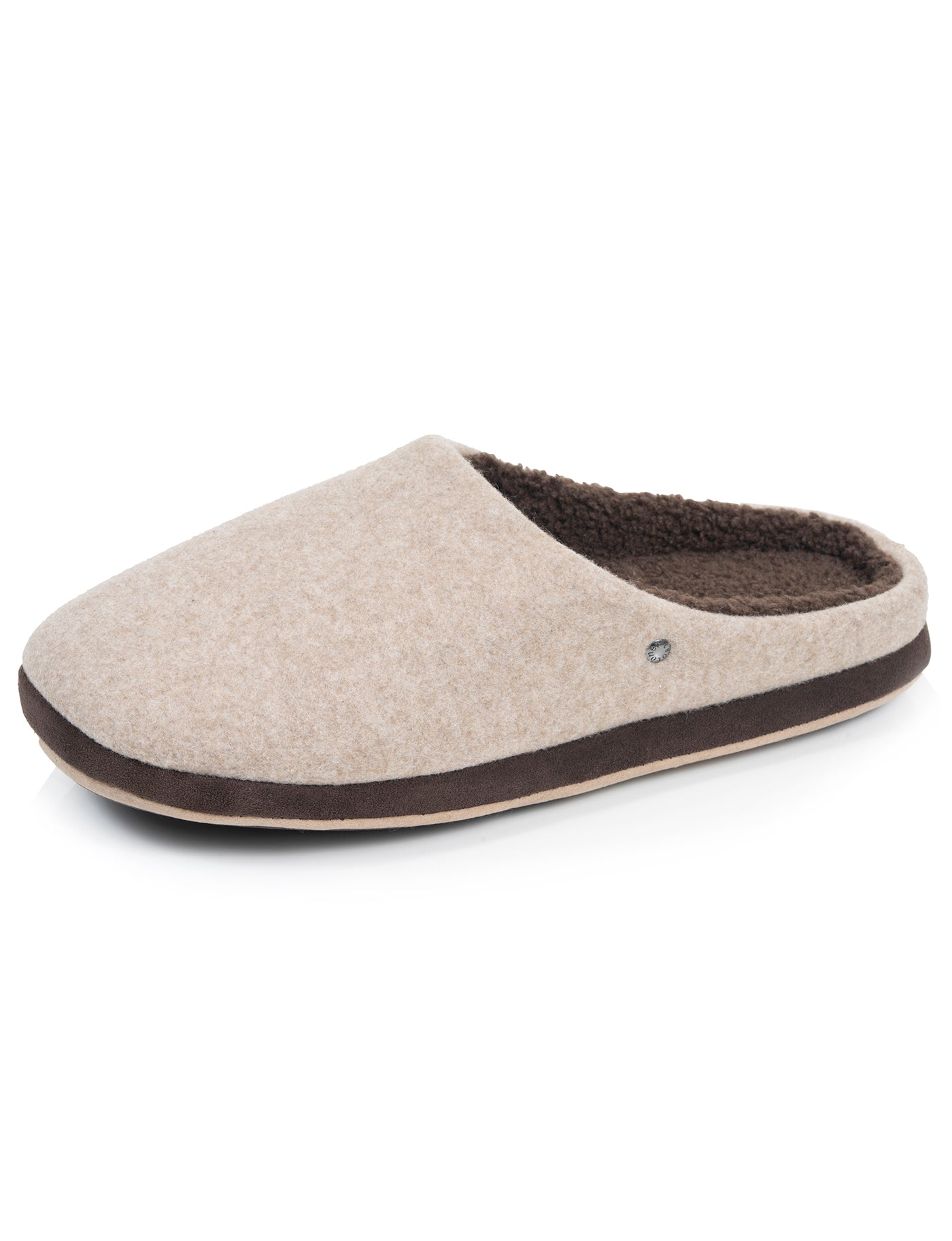 isotoner-chaussons-mules-homme-feutrine-beige image 6