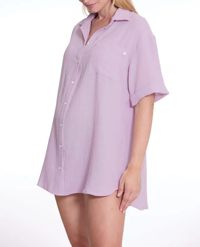 cache-c-ur-chemise-de-nuit-maternit-ice-cream-lilas-gaze-coton-bio image 1