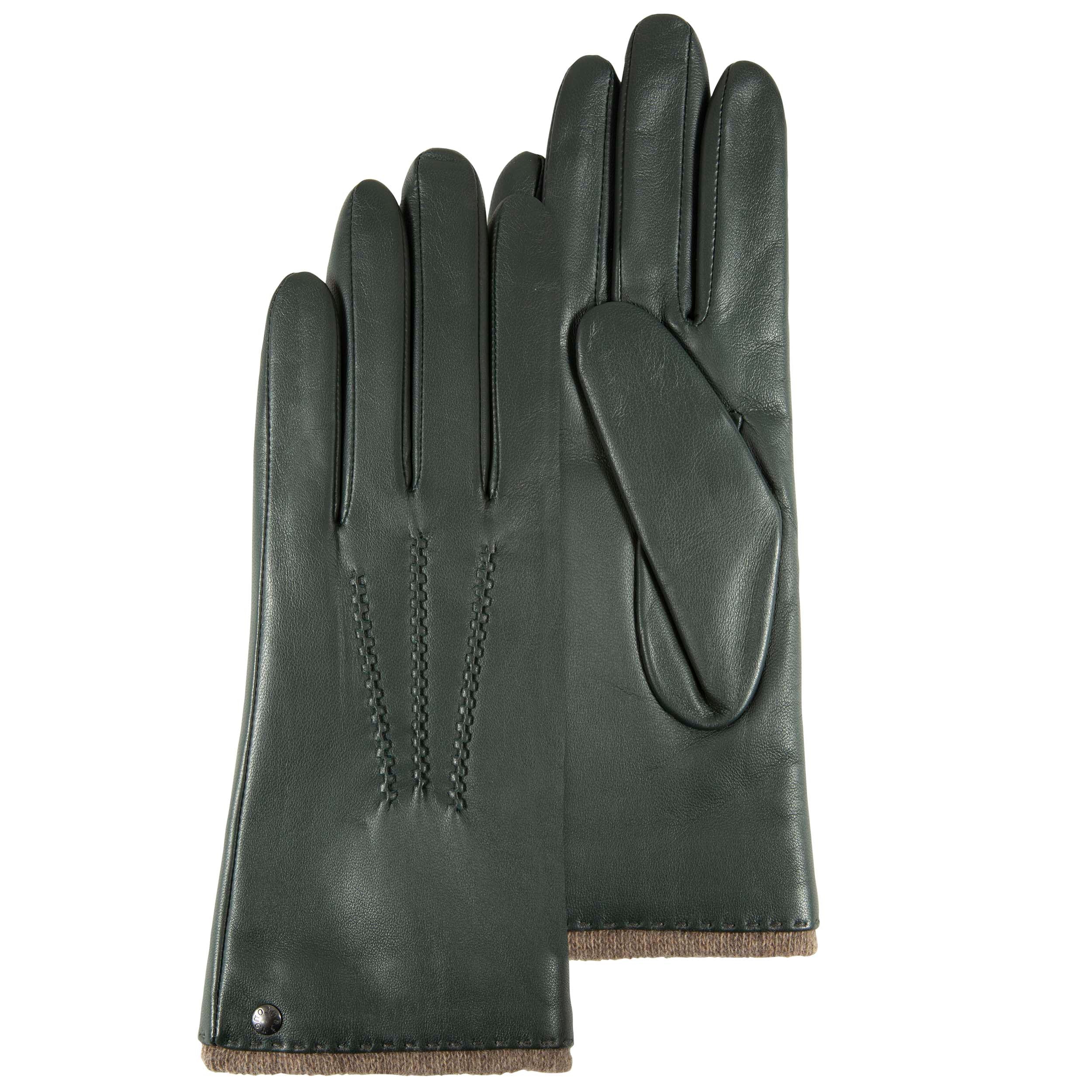 isotoner-gants-femme-cuir-chaud-sapin image 1