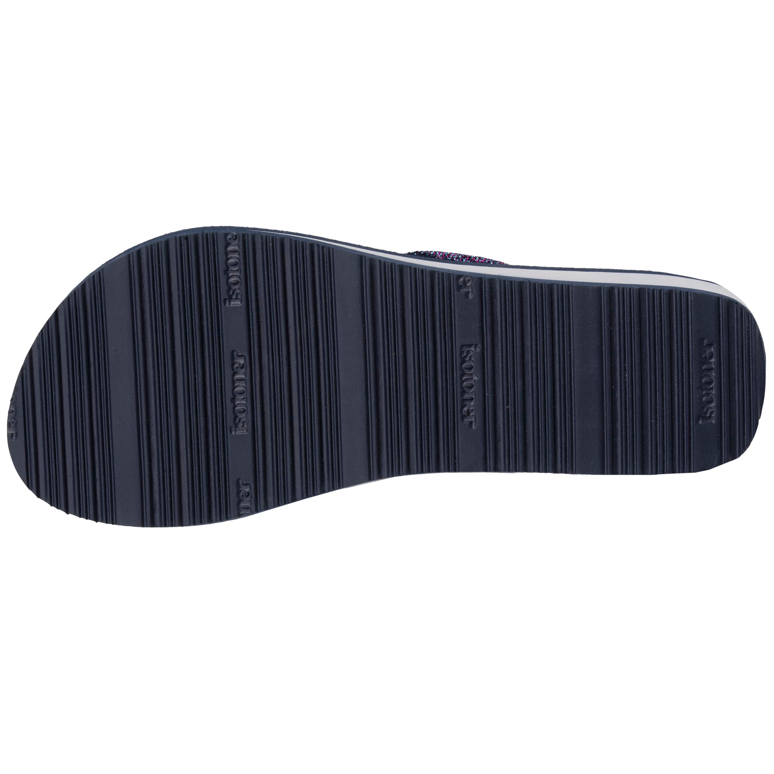 isotoner-tongs-femme-perles-talon-4-cm-marine-paillet image 5