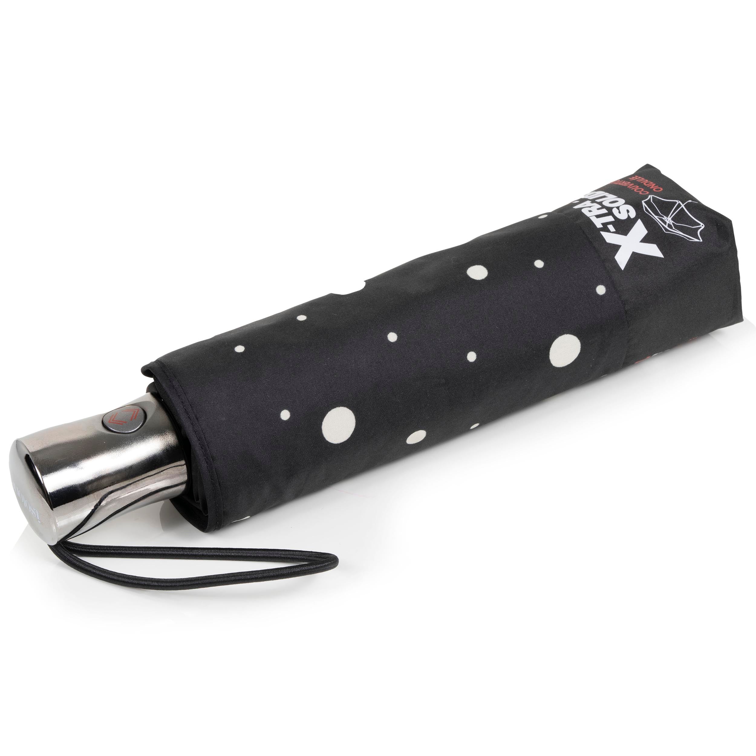 isotoner-parapluie-x-tra-solide-28-cm-pois-noir-jaune-automatique image 1