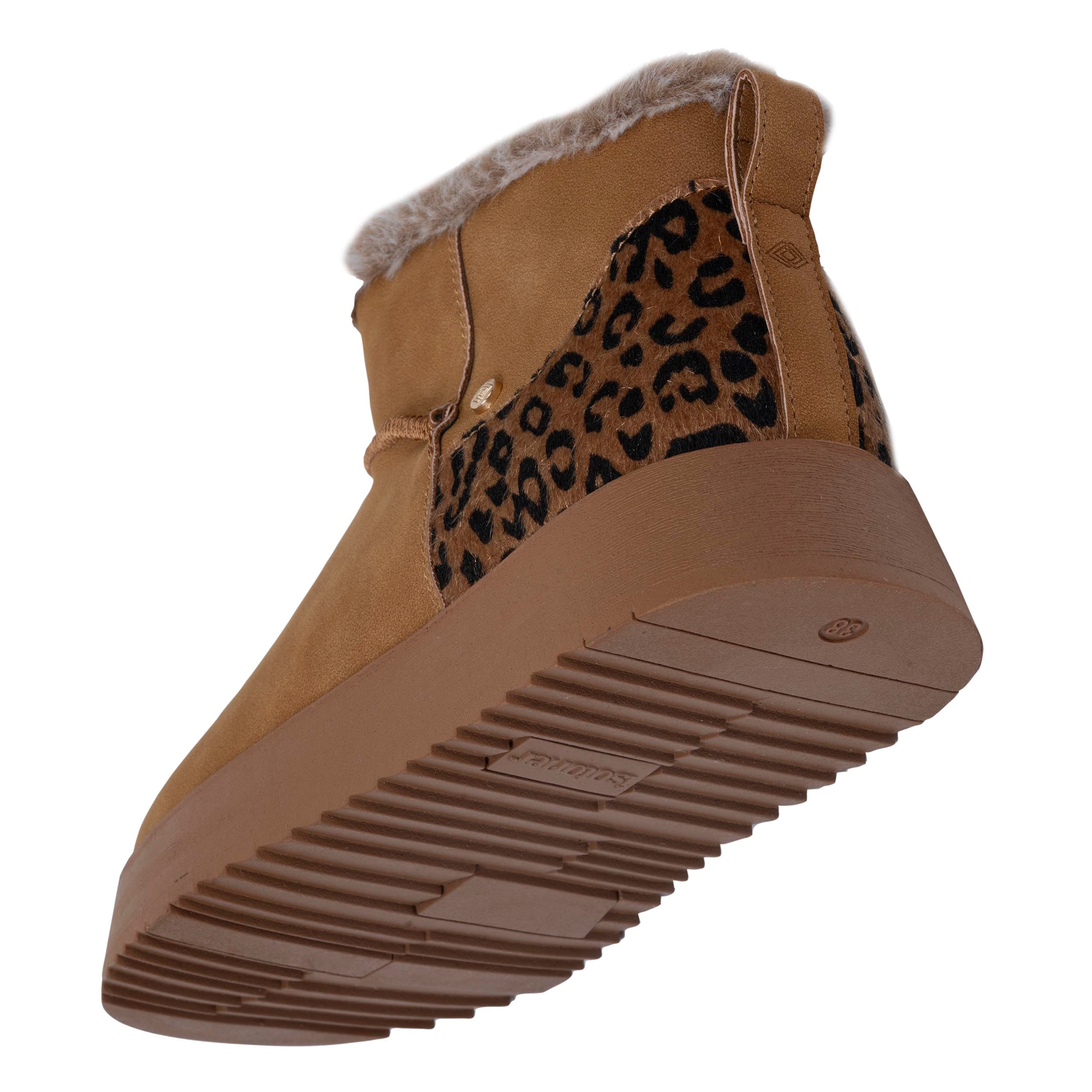 isotoner-bottines-femme-imitation-fourrure-camel-l-opard-plateforme image 5