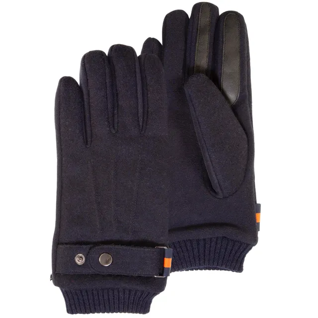 isotoner-gants-homme-tissu-lain-marine-tactile image 1
