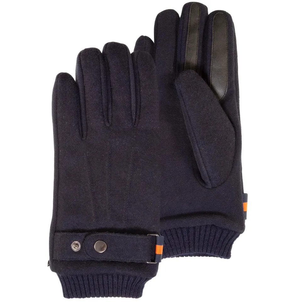 isotoner-gants-homme-tissu-lain-marine-tactile image 1