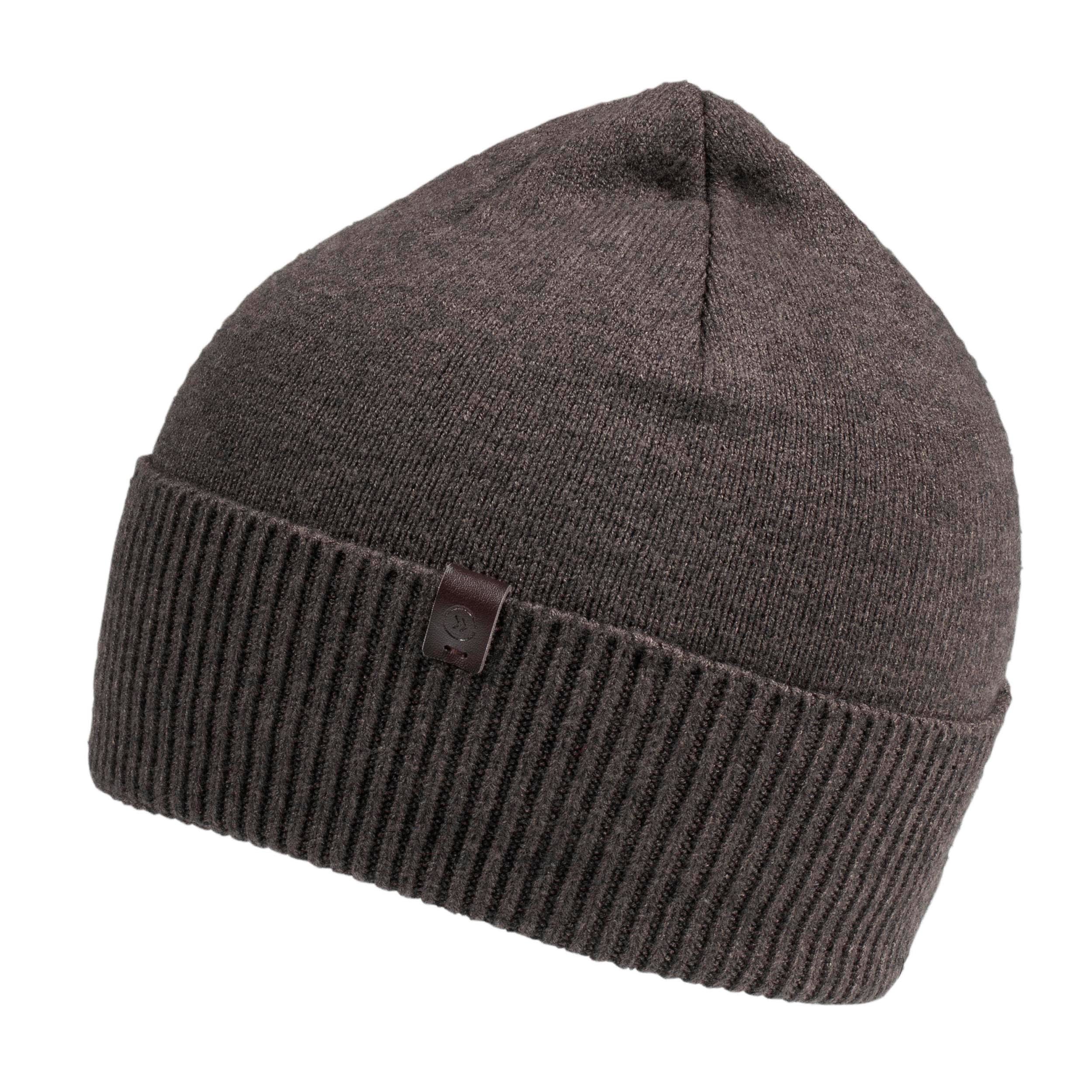 isotoner-bonnet-homme-ultra-doux-taupe-maille-double-revers image 1