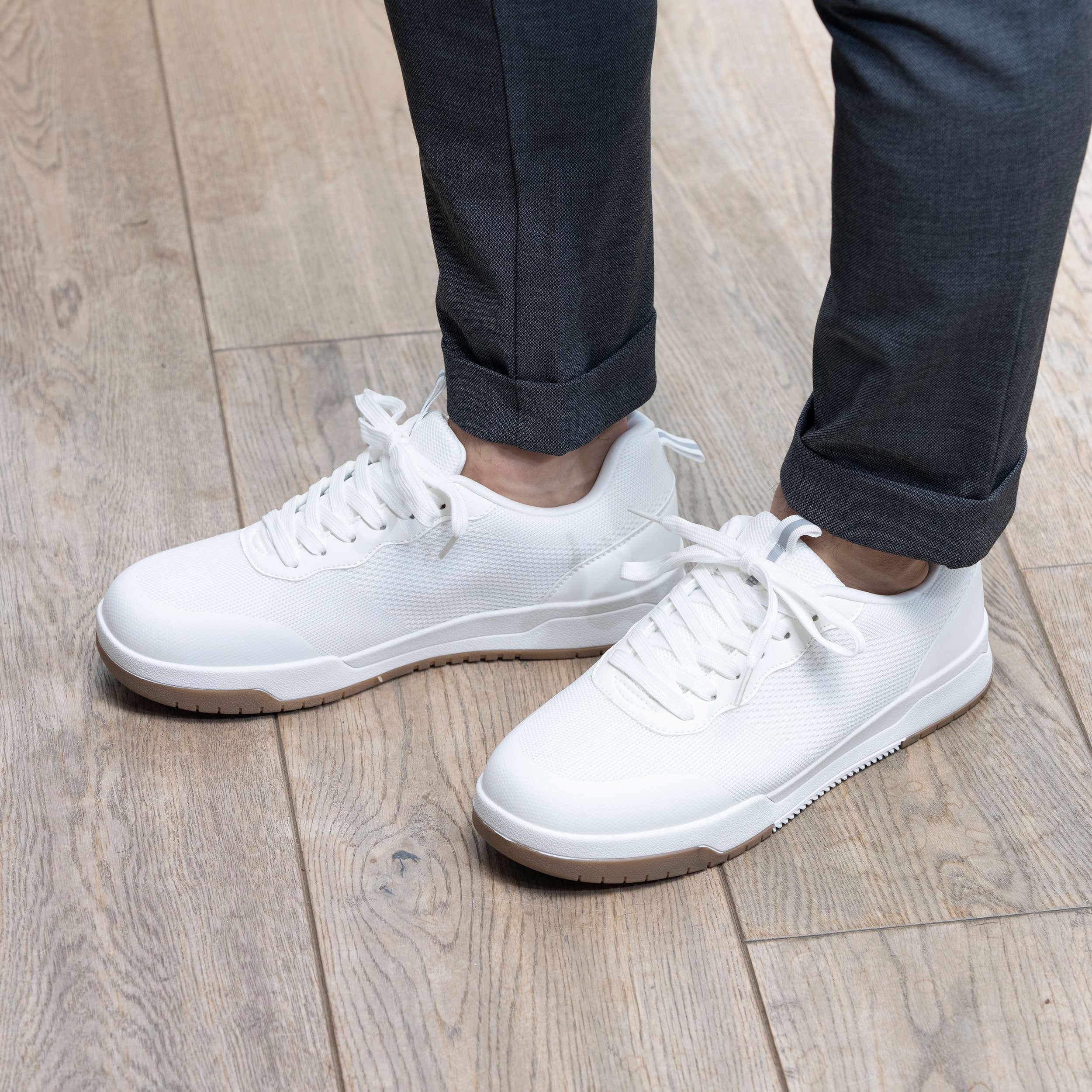 isotoner-baskets-homme-lacets-blanc image 2