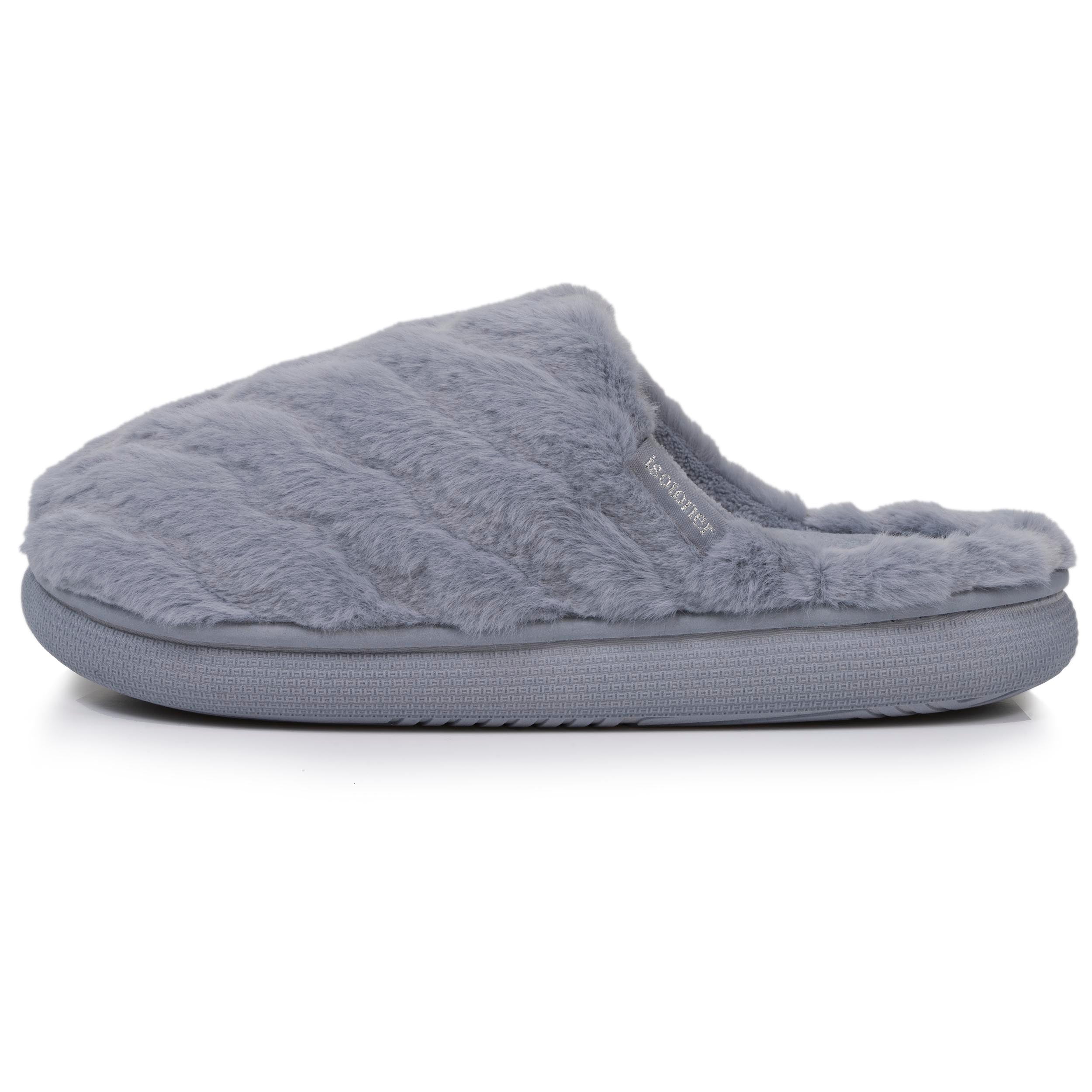 isotoner-chaussons-mules-femme-bloup-gris image 3