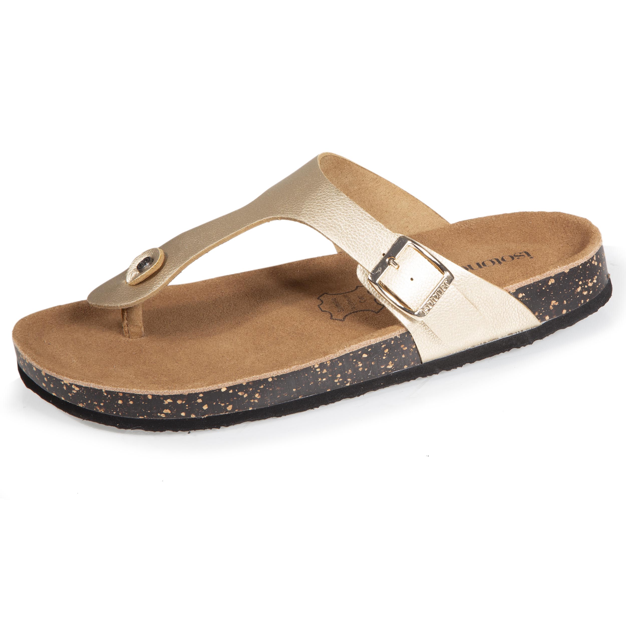 isotoner-mules-sandales-femme-bride-dor-everywear image 1