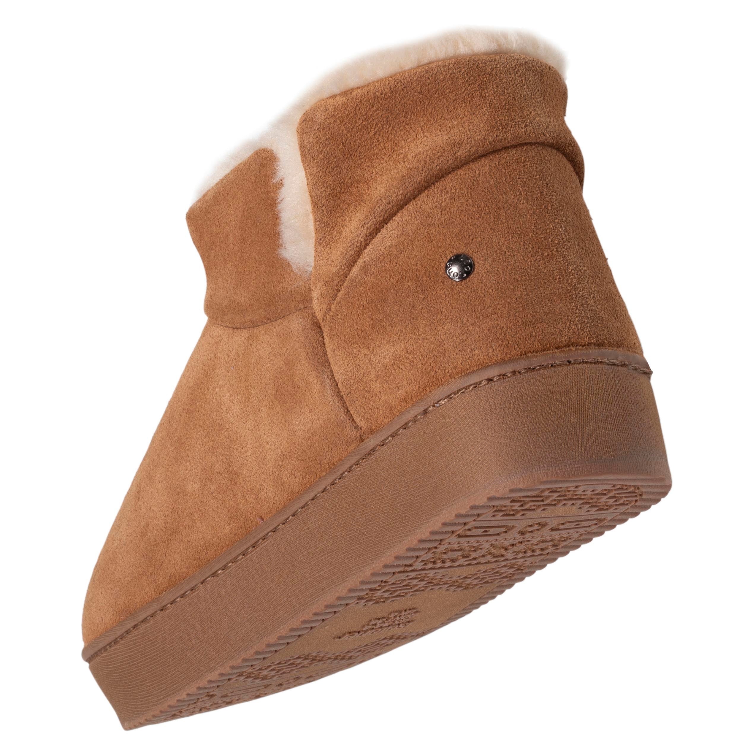 isotoner-chaussons-bottillons-cuir-femme-camel-semelle-plateforme image 5