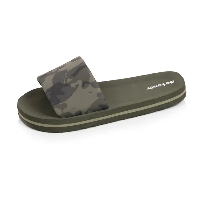 isotoner-mules-claquettes-enfant-camouflage-kaki image 1