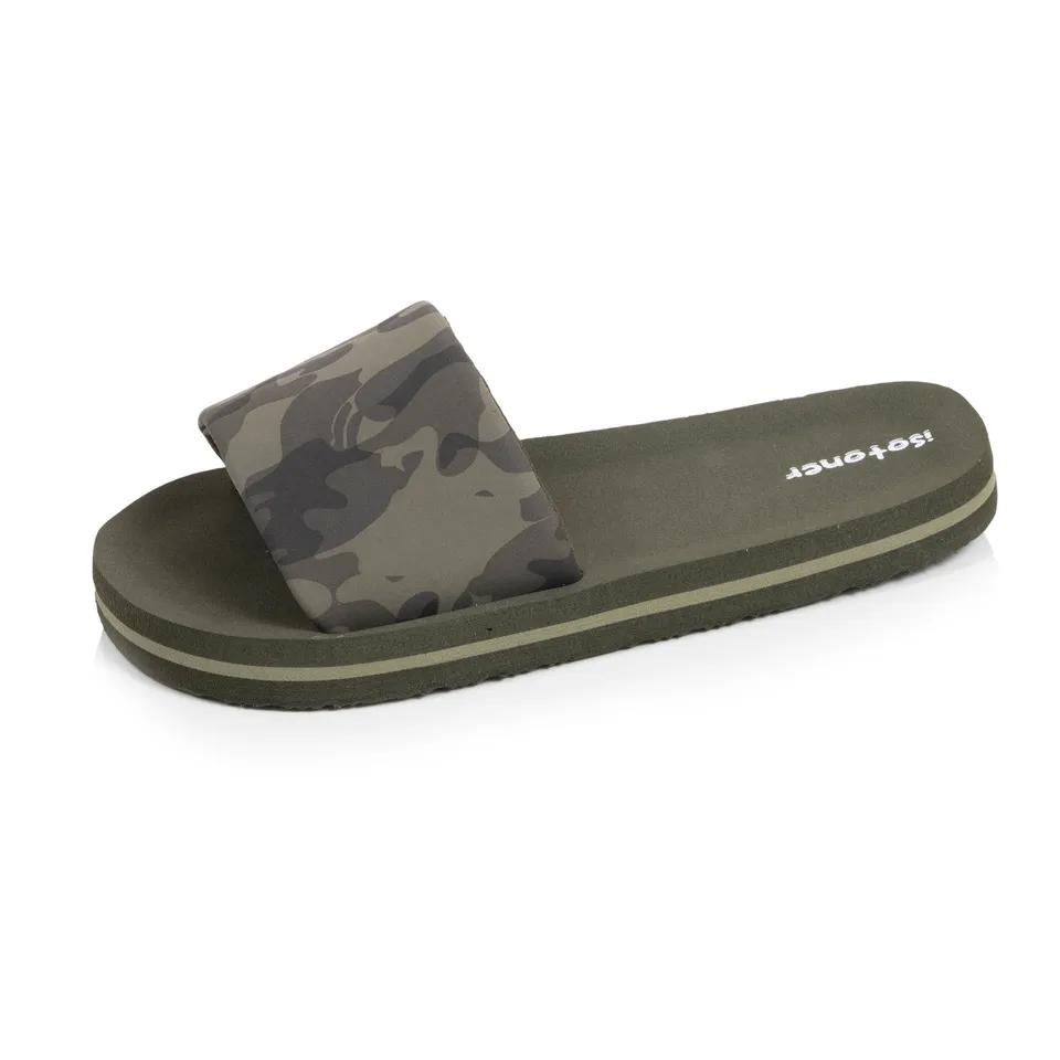isotoner-mules-claquettes-enfant-camouflage-kaki image 1
