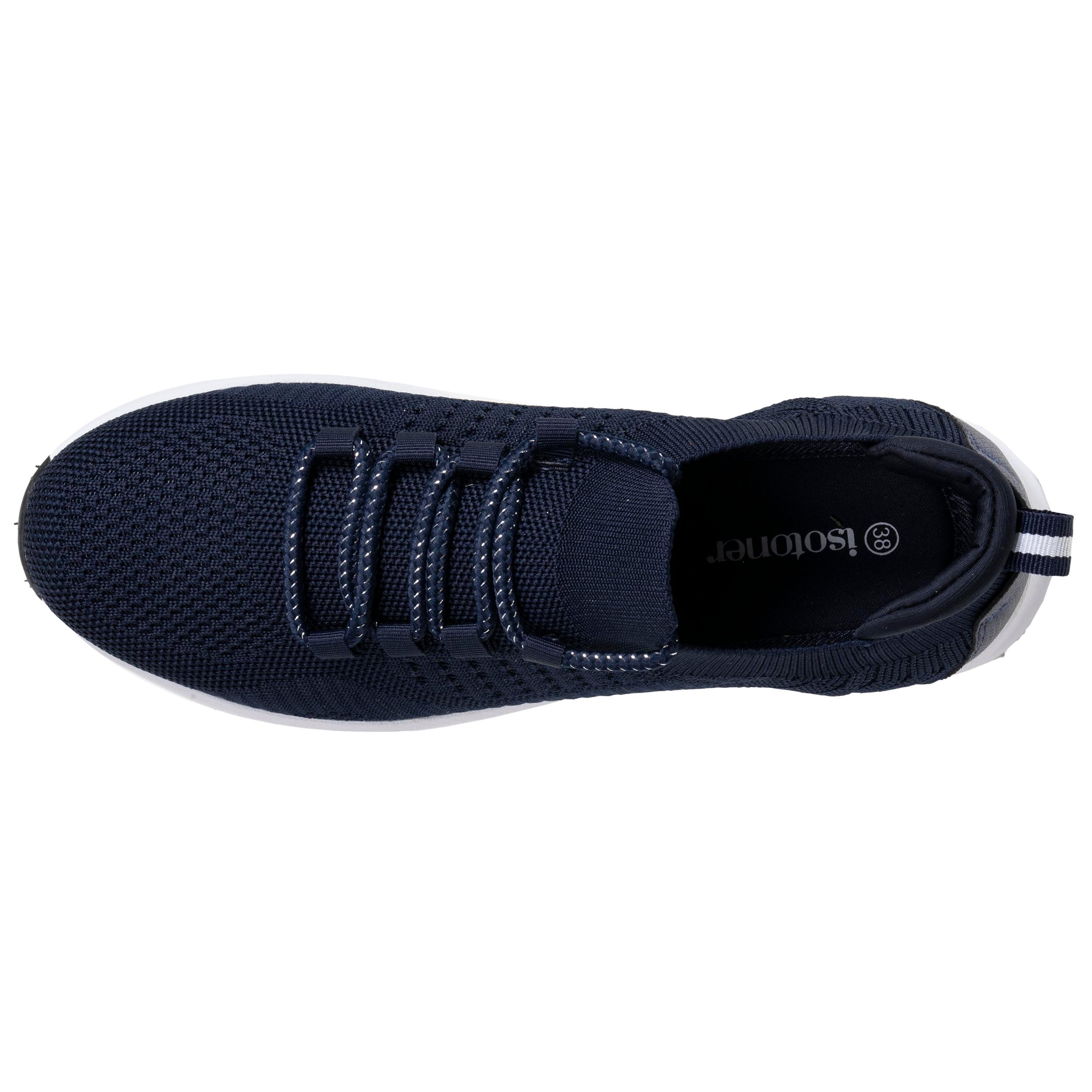 isotoner-baskets-confort-femme-slip-on-lacets-marine-everywear image 2