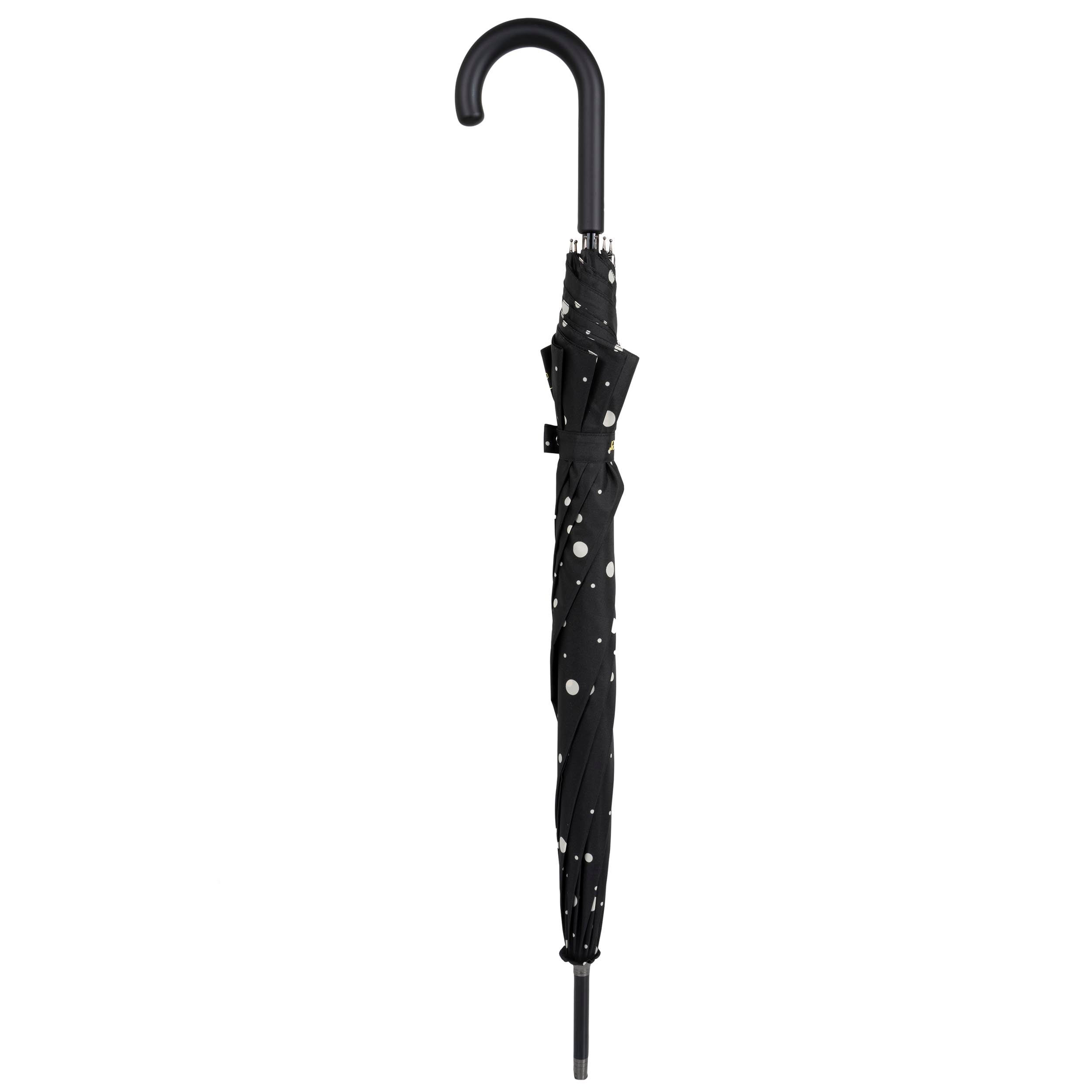 isotoner-parapluie-canne-auto-pois-noir-jaune-90-cm image 4