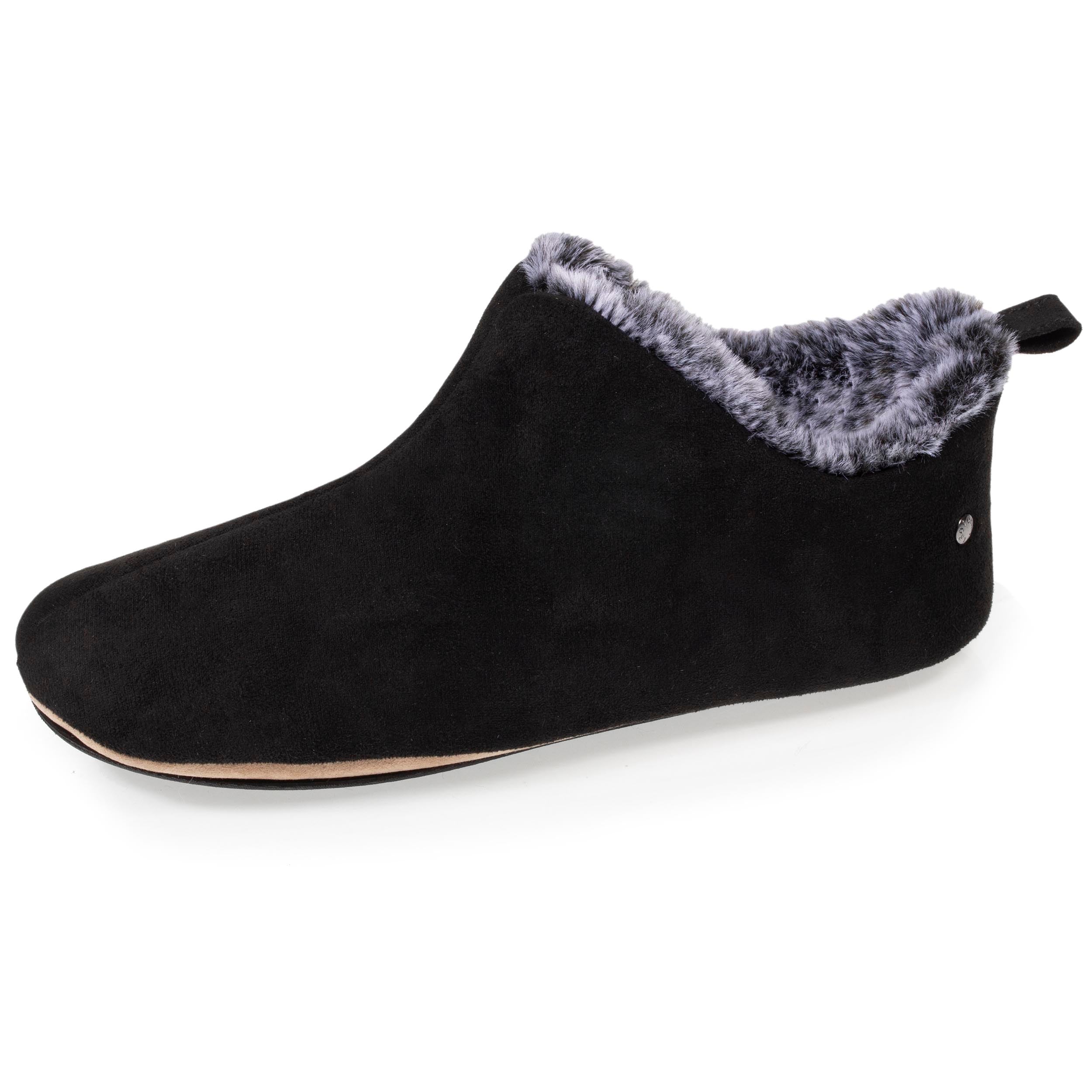 isotoner-chaussons-bottillons-bas-femme-noir image 1