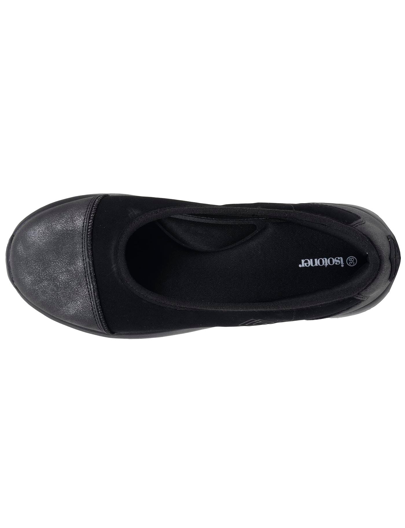 isotoner-ballerines-femme-slip-on-noir-gris-everywear image 7