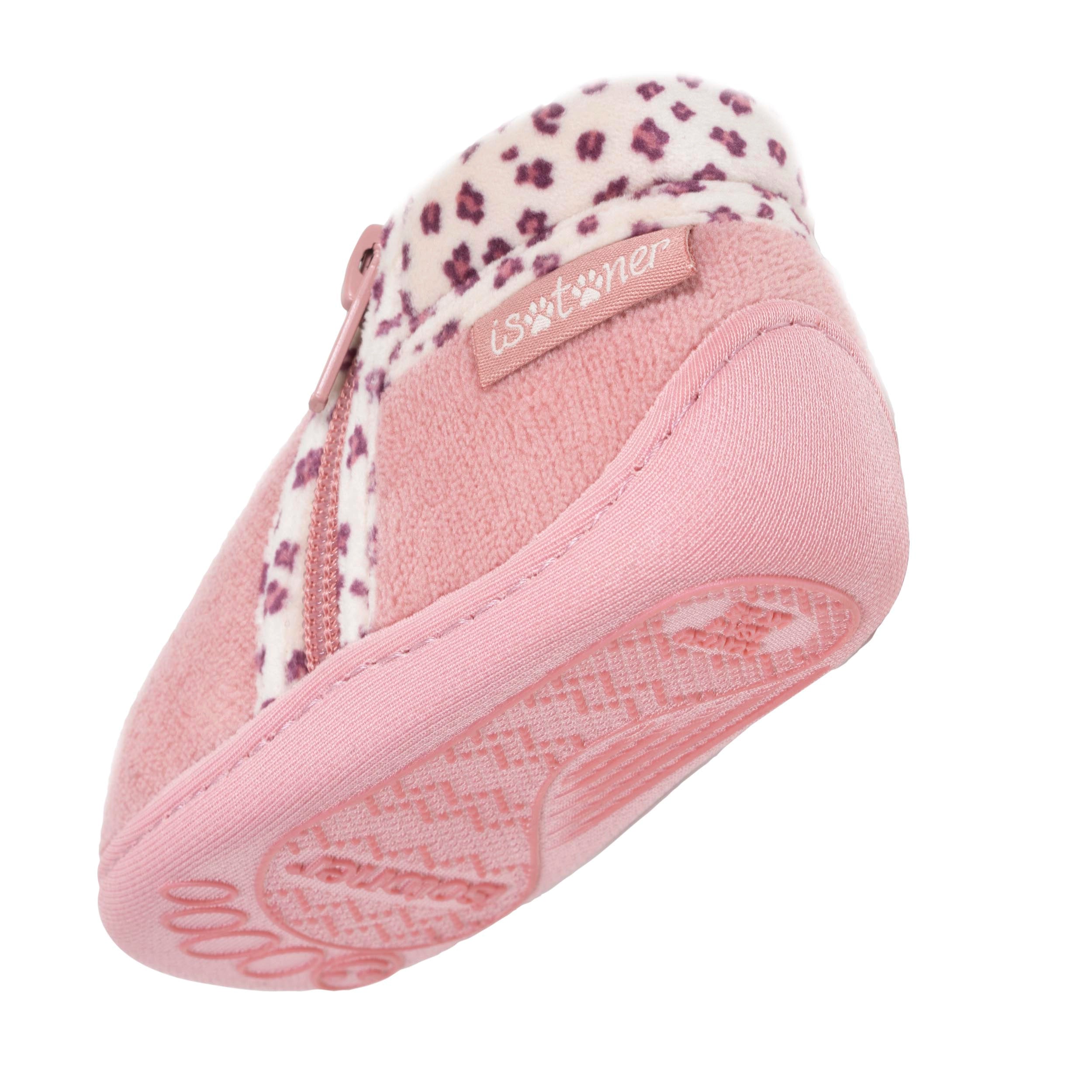 isotoner-chaussons-bottillons-zip-b-b-rose-l-opard image 5