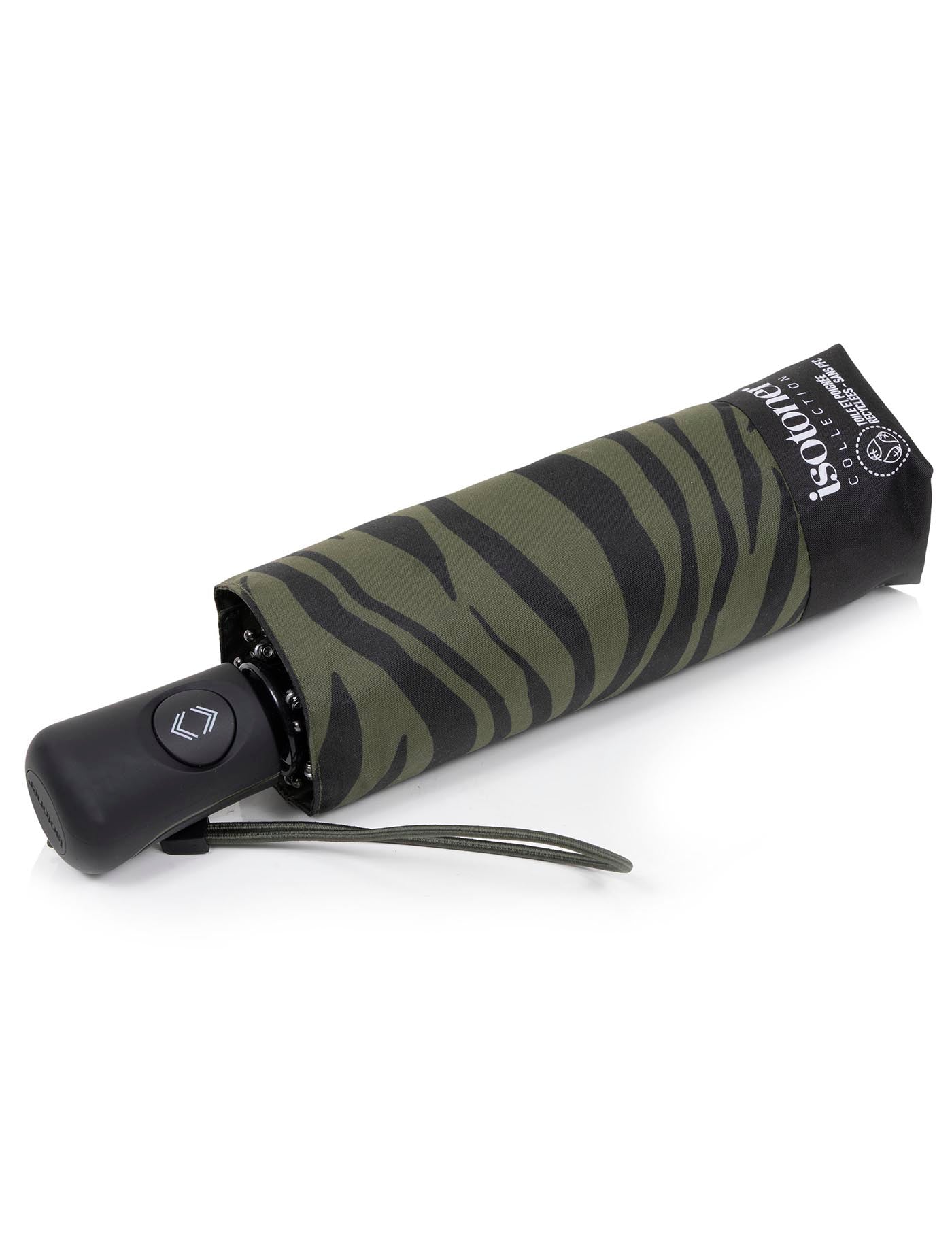 isotoner-parapluie-mini-auto-z-bre-kaki-ouverture-automatique image 6