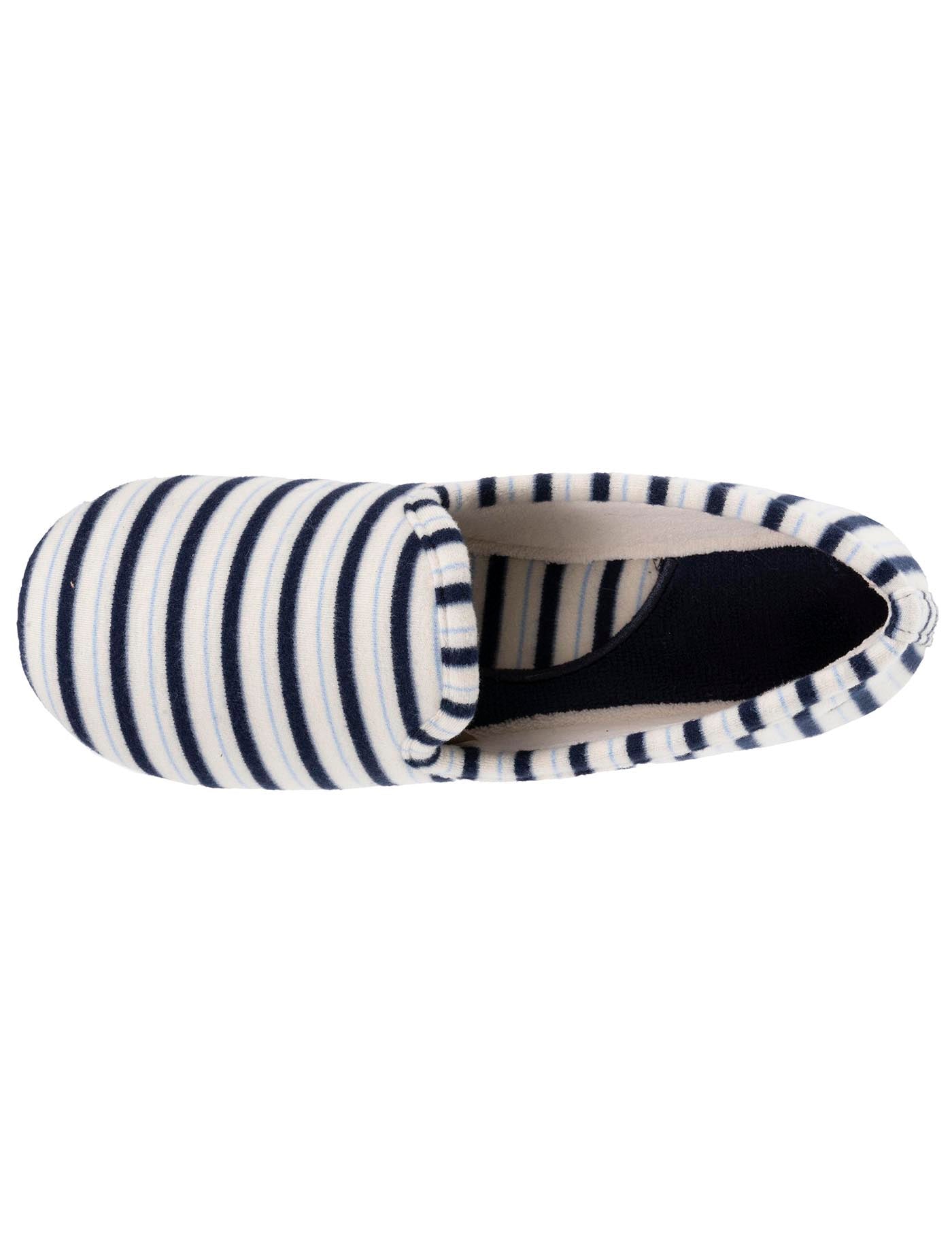 isotoner-chaussons-charentaises-femme-rayures-bleues image 7