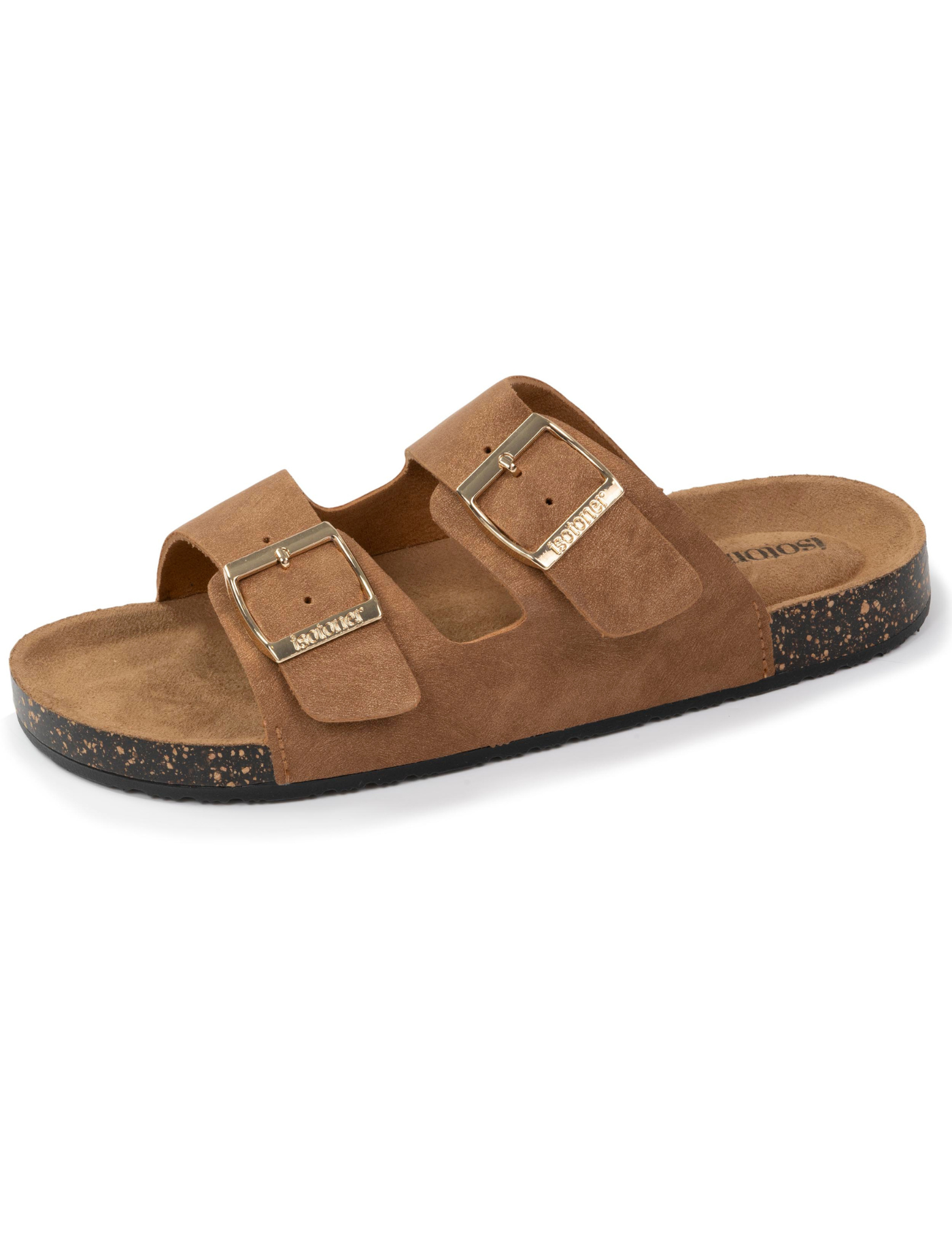 isotoner-mules-sandales-femme-double-bride-camel-confort image 6