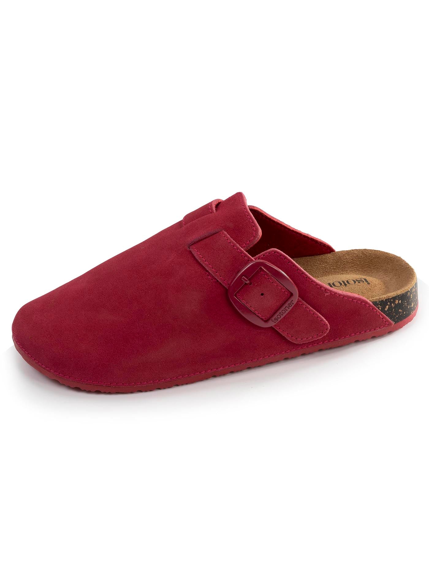 isotoner-mules-sabots-femme-cuir-framboise-semelle-cuir-xtra-flex image 6