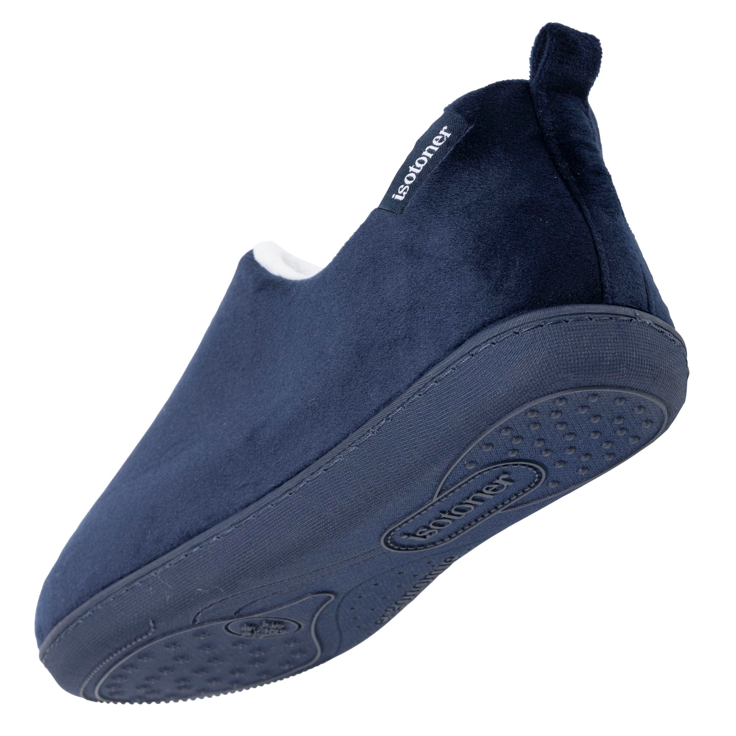 isotoner-chaussons-bottillons-bas-femme-marine-microvelours image 5