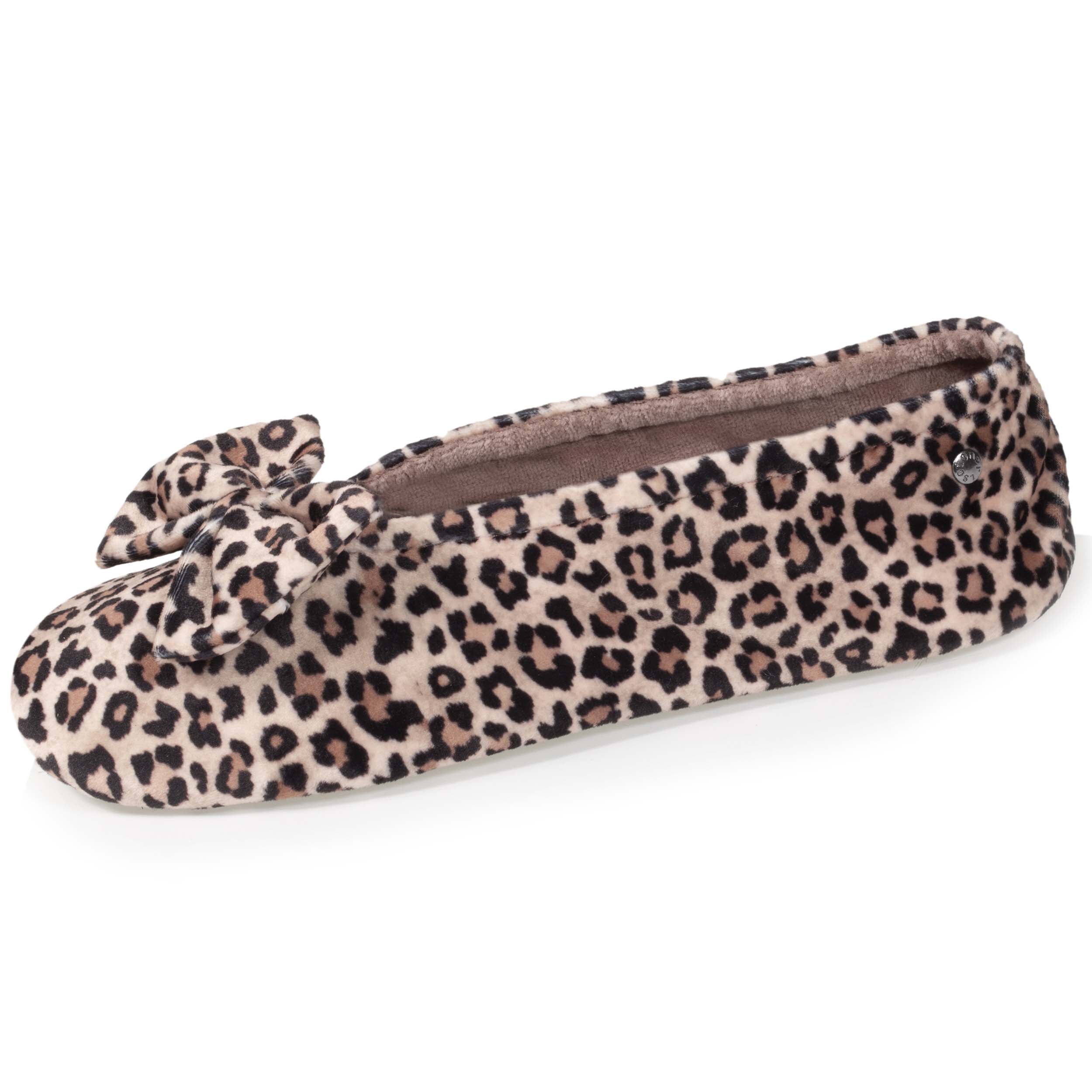 isotoner-chaussons-ballerines-femme-grand-n-ud-panth-re image 1