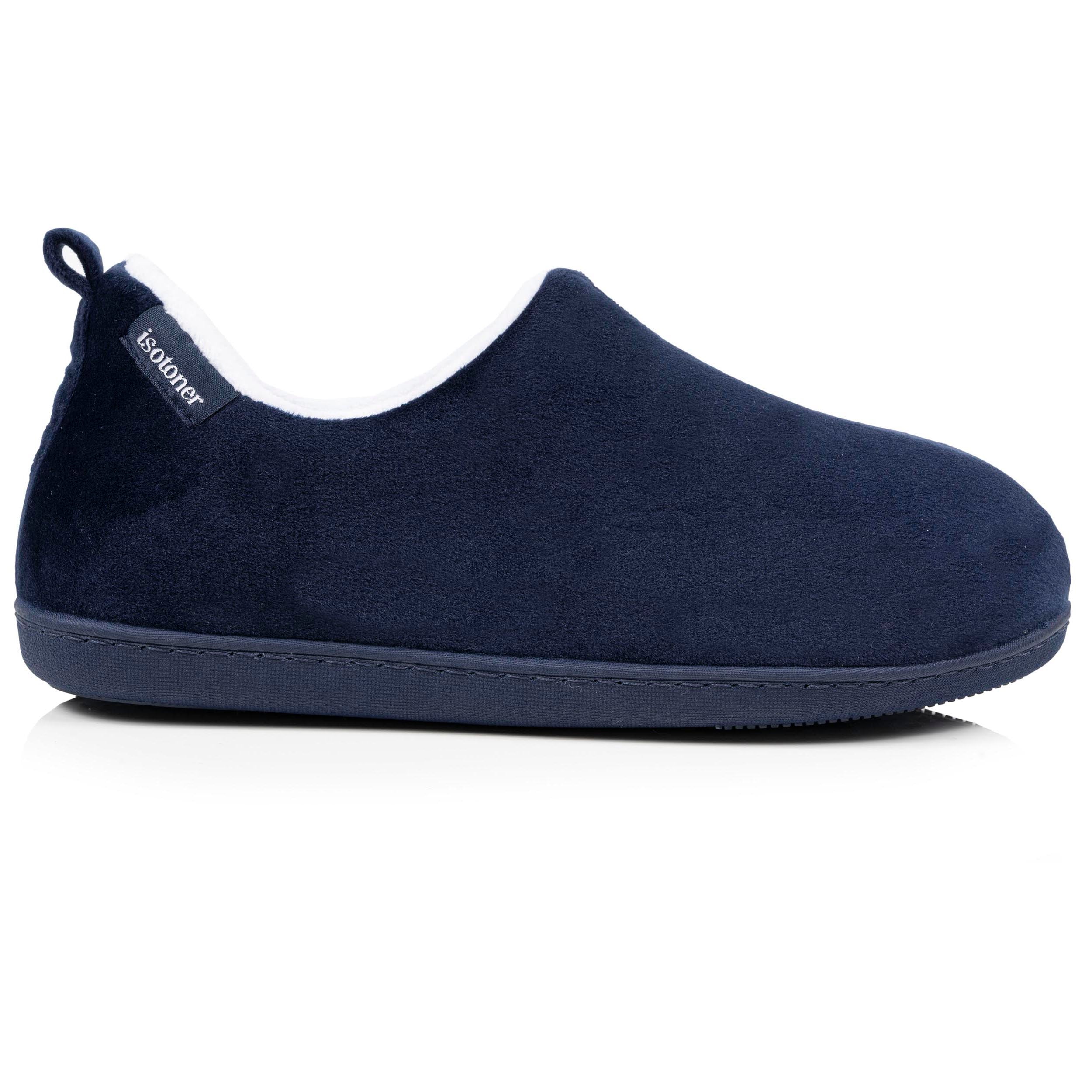 isotoner-chaussons-bottillons-bas-femme-marine-microvelours image 8