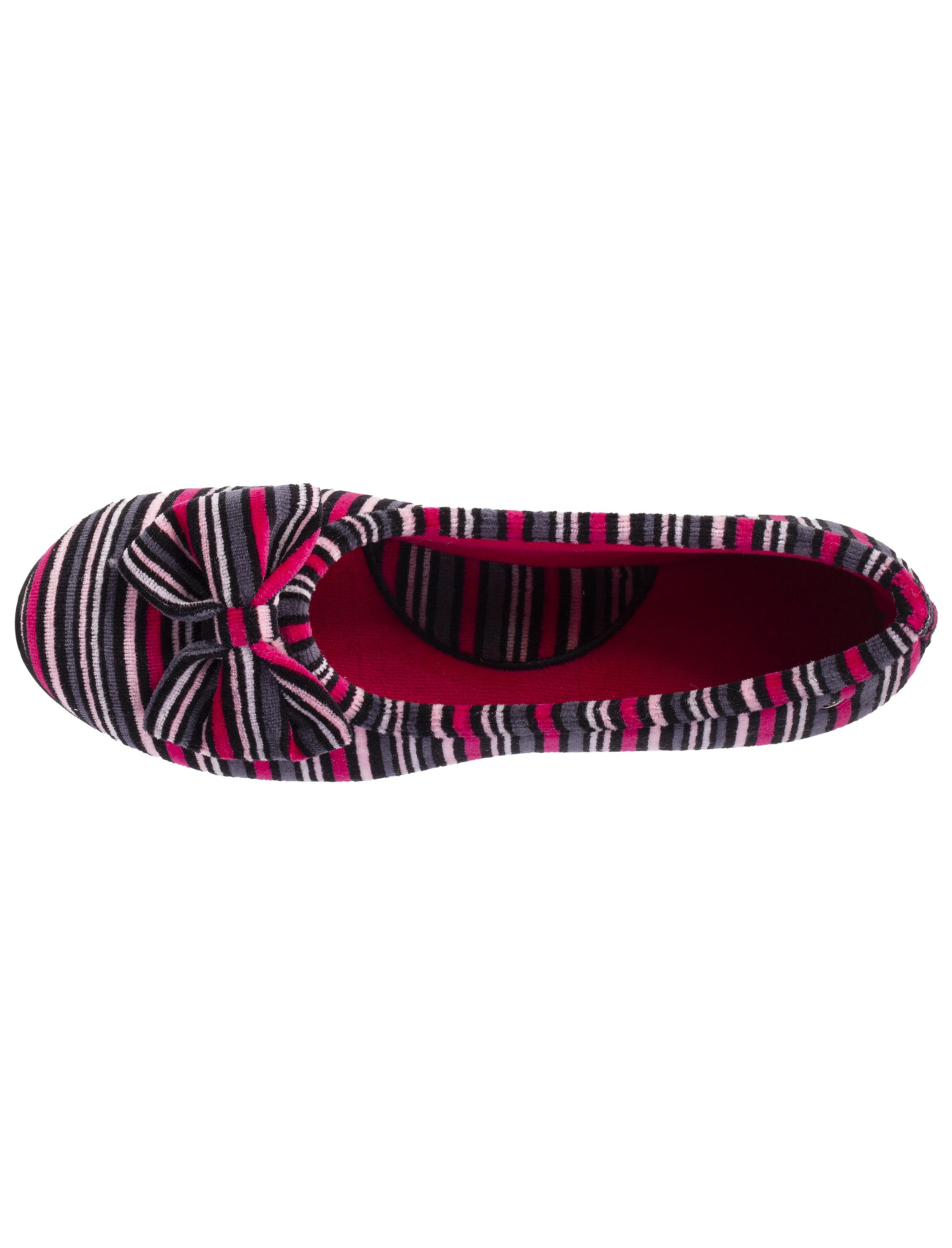 isotoner-chaussons-ballerines-femme-n-ud-rayures image 7