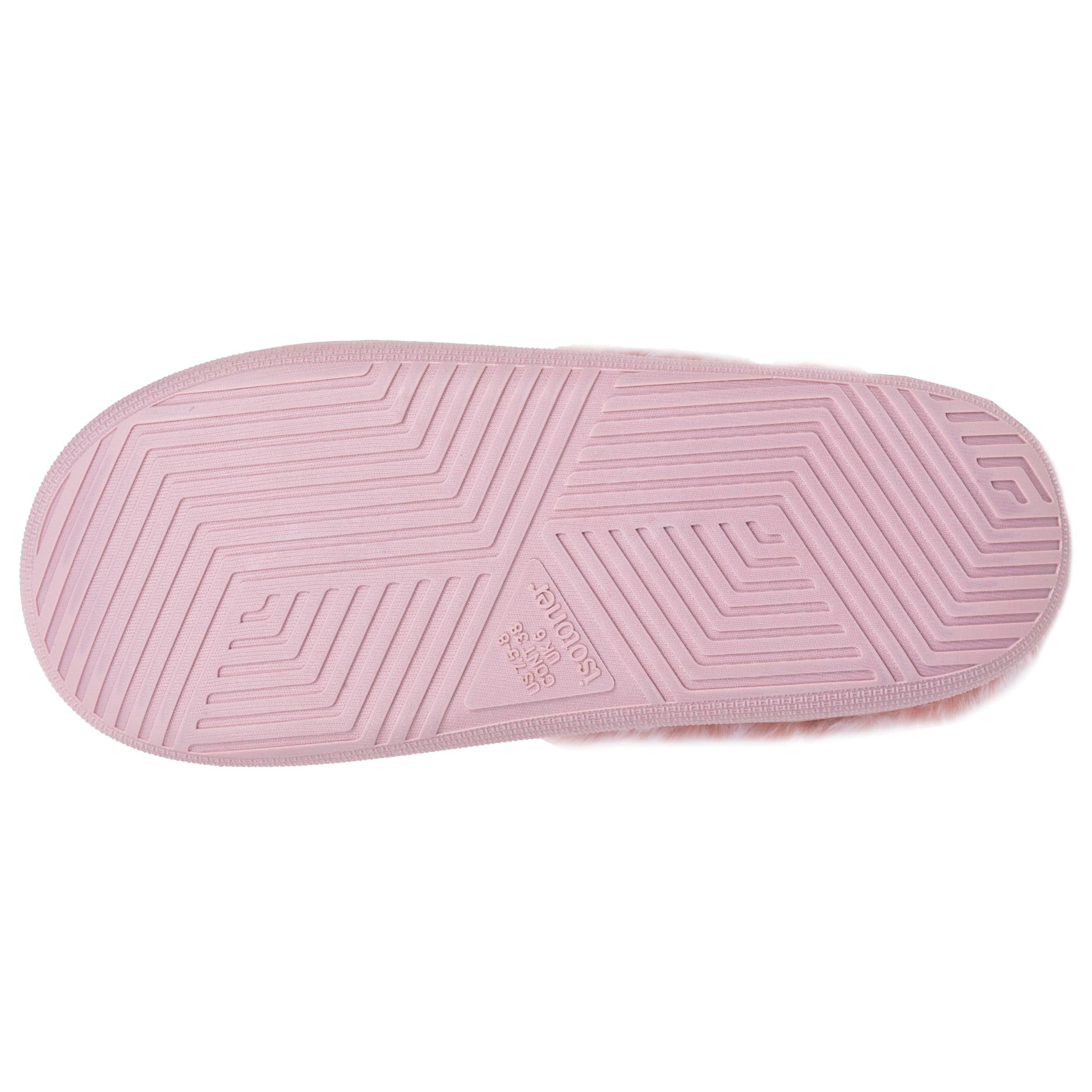 isotoner-chaussons-mules-femme-bloup-maille-blush image 5