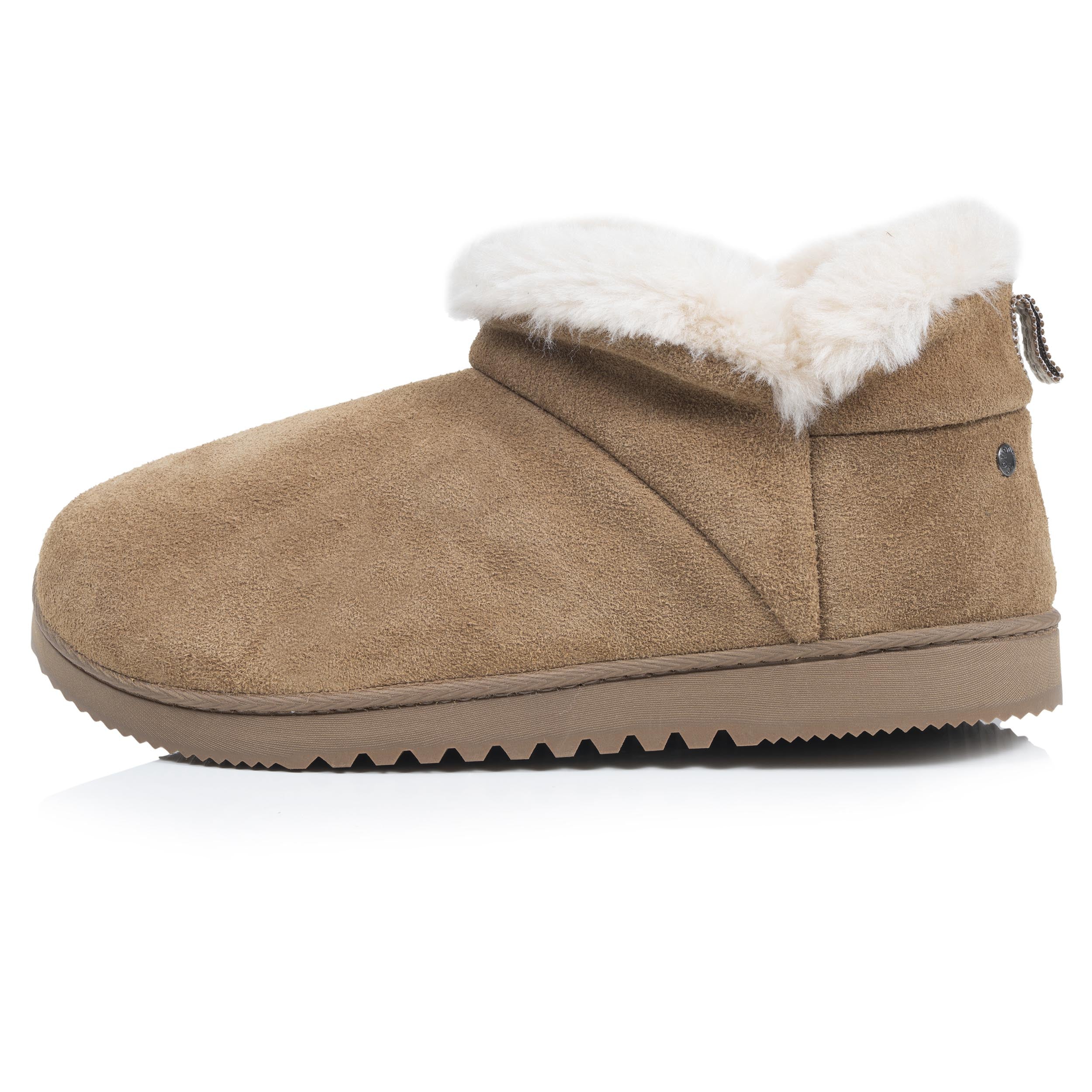isotoner-chaussons-bottillons-cuir-femme-camel image 4