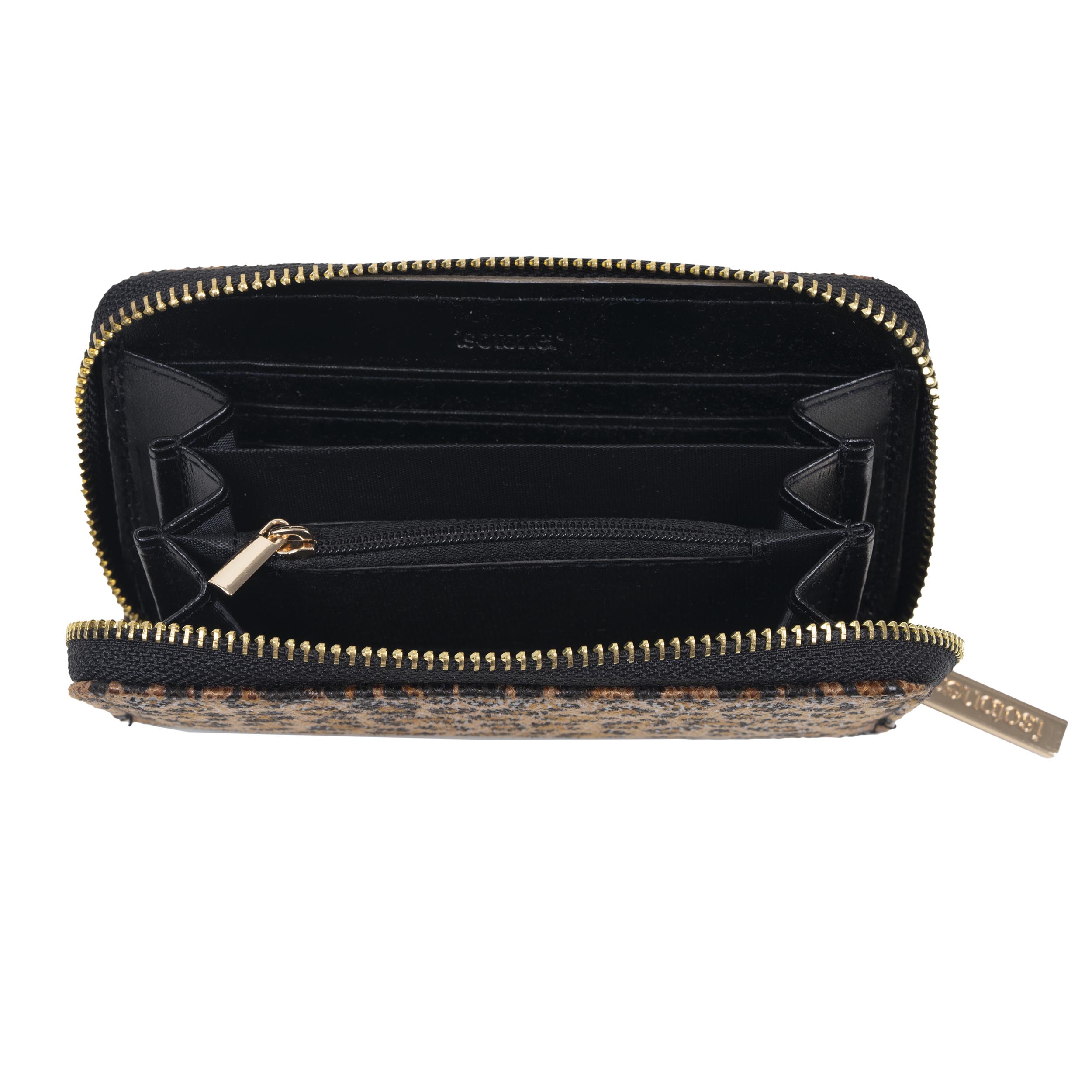 isotoner-portefeuille-femme-zipp-l-opard-effet-velours-anti-rfid image 2