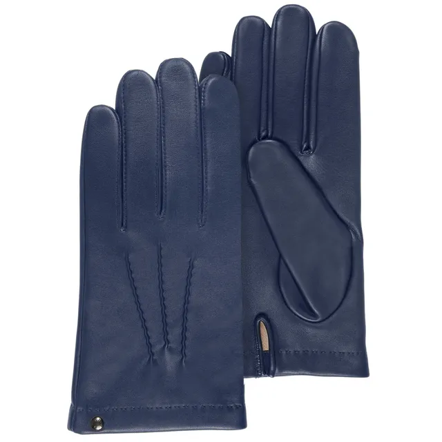 isotoner-gants-homme-cuir-d-agneau-et-soie-marine image 1
