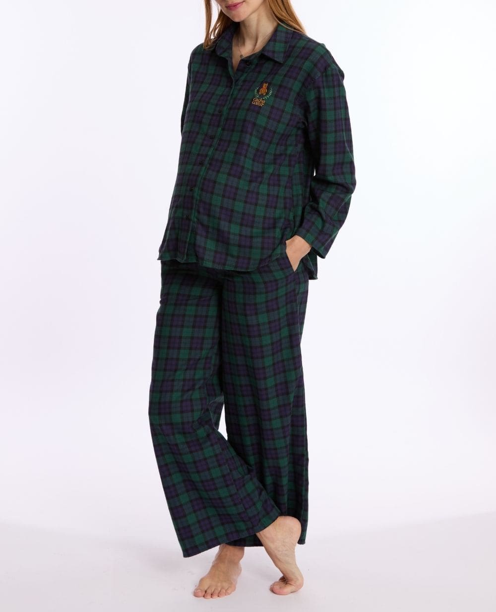 cache-c-ur-teddy-pyjama-de-grossesse-et-d-allaitement-vert image 1
