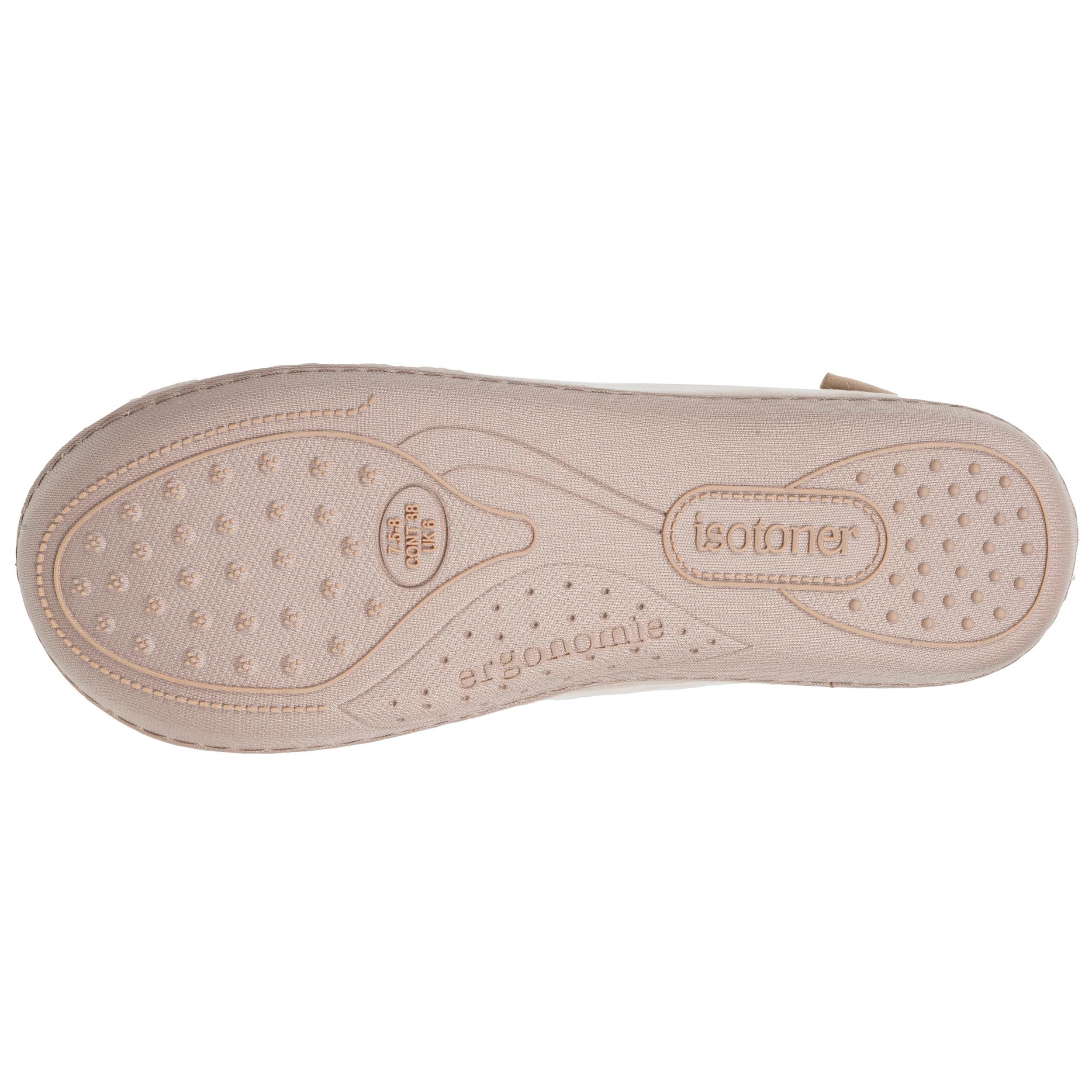 isotoner-chaussons-charentaises-femme-beige-fourr-s image 5