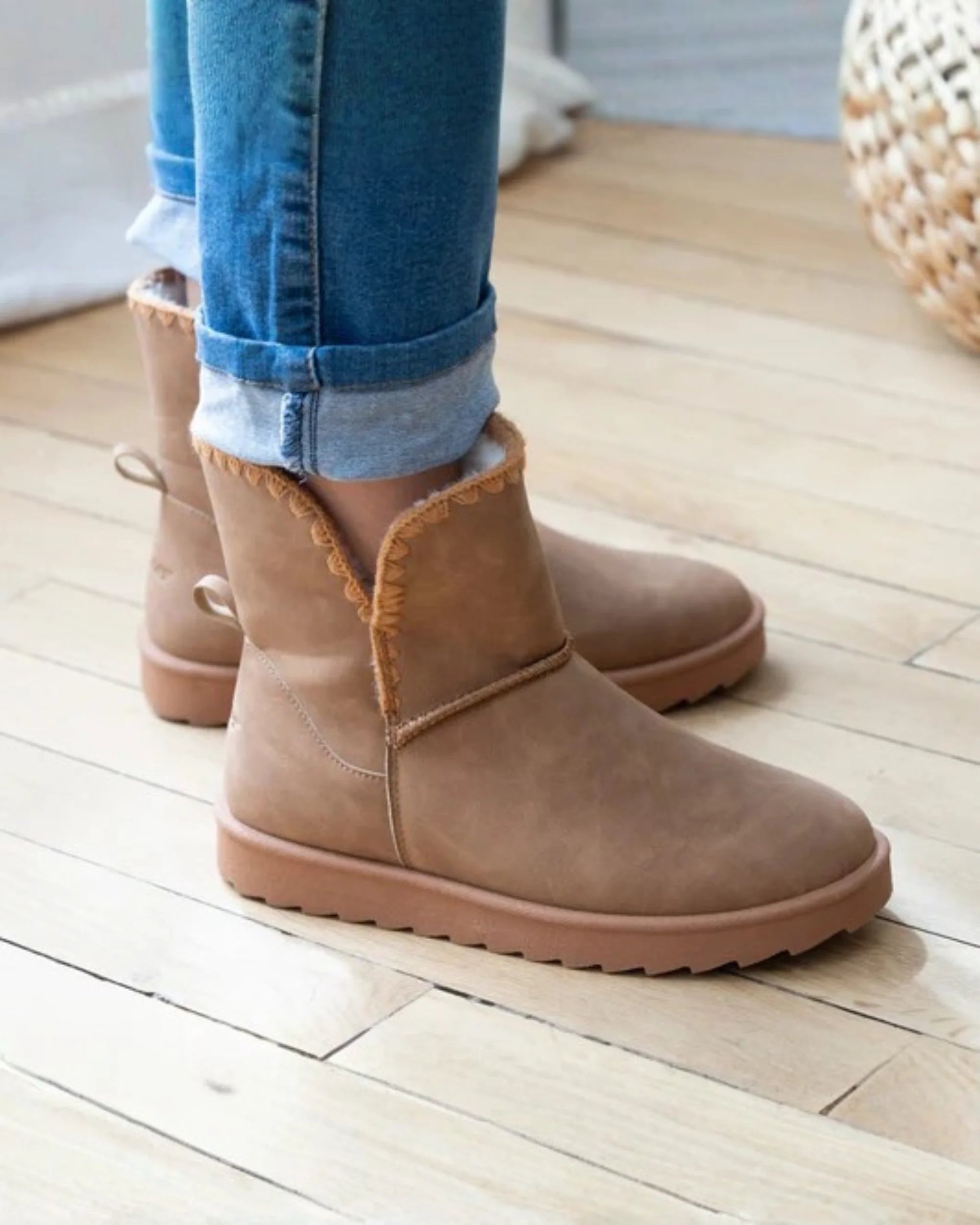 isotoner-bottines-haute-femme-camel-fourrure-m-moire-de-forme image 2