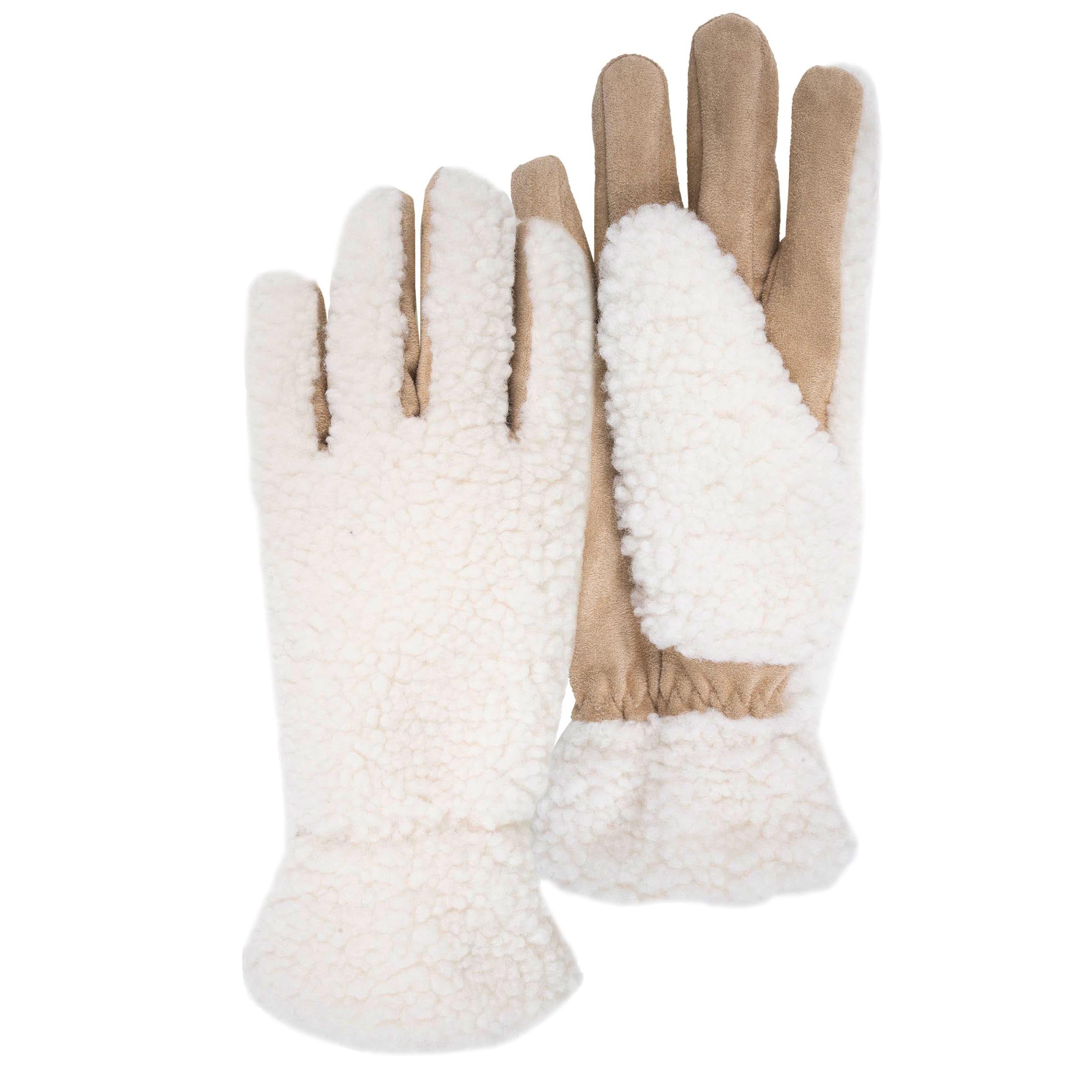 isotoner-gants-femme-cr-me-sherpa-doubl-s-chaud-taille-unique image 1