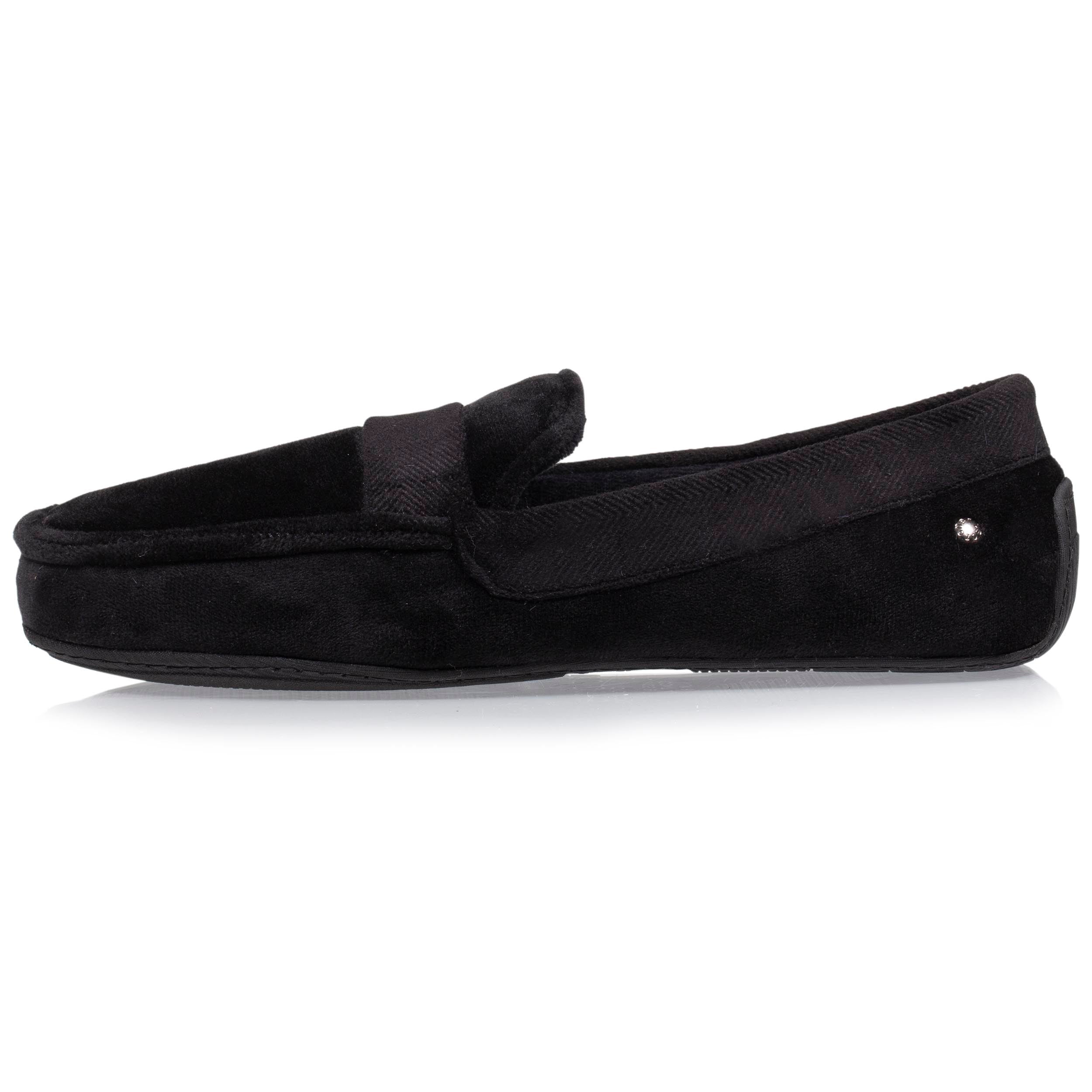 isotoner-chaussons-mocassins-homme-velours-doux-noir image 3