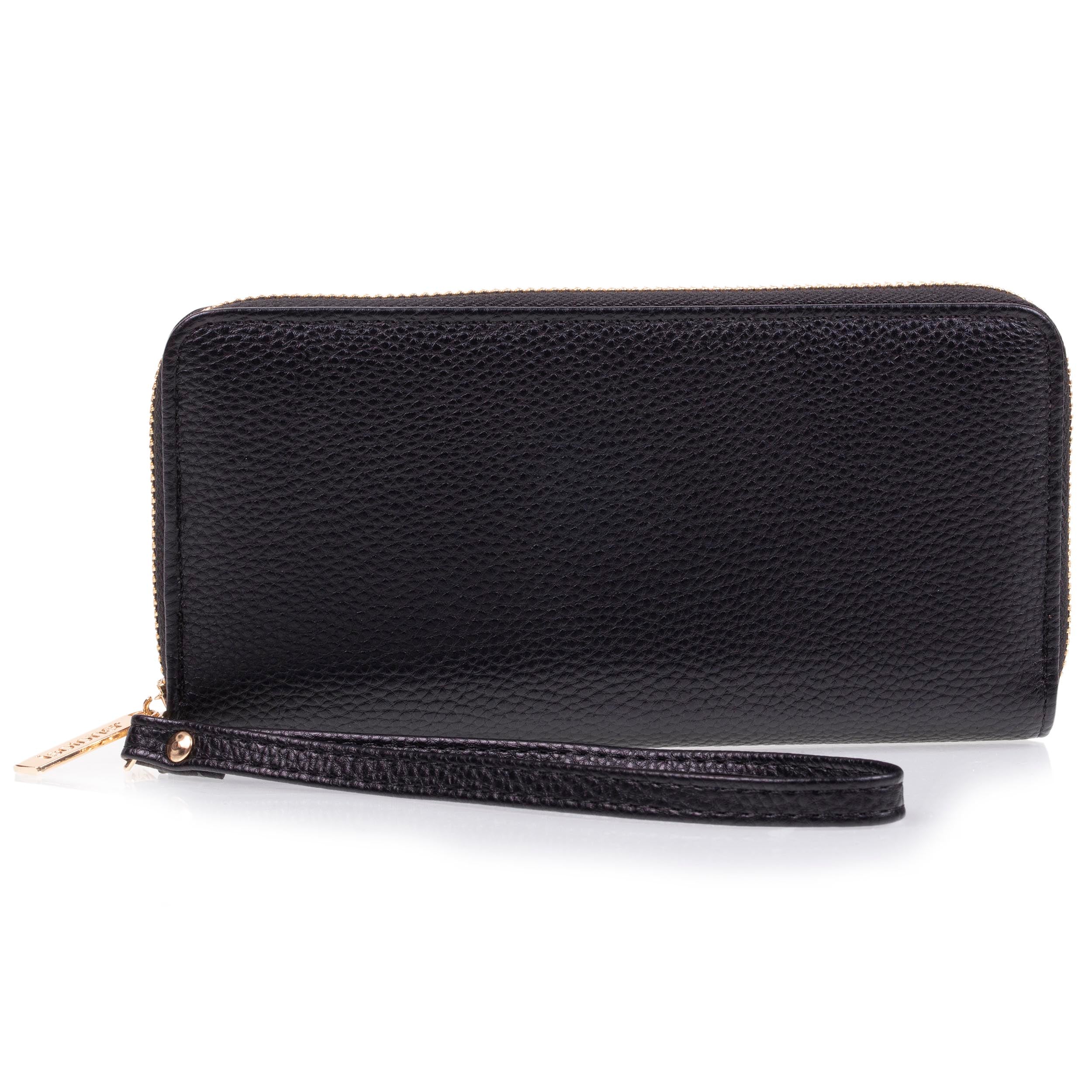 isotoner-compagnon-femme-noir-simili-rfid-anse image 1