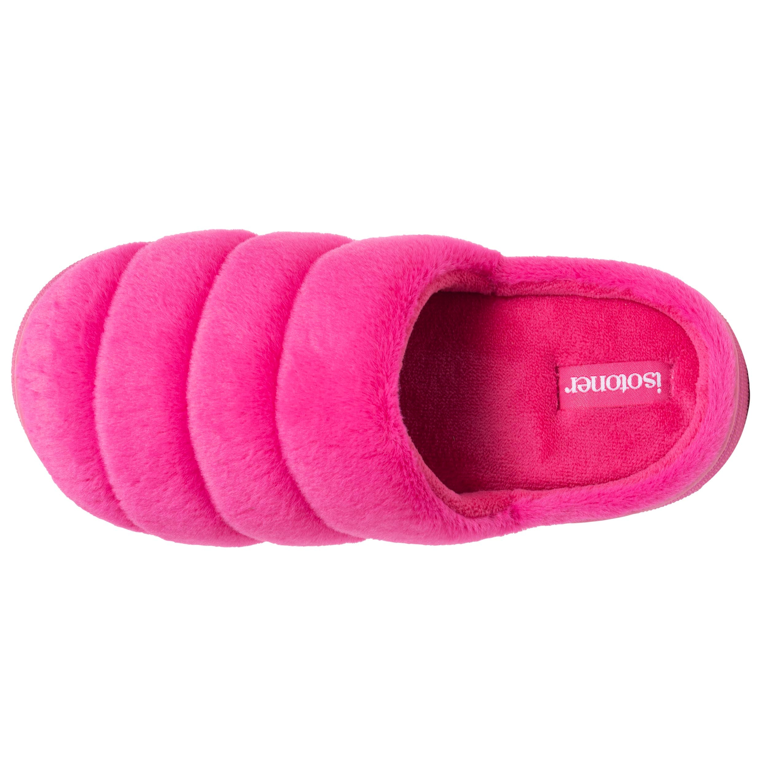 isotoner-chaussons-mules-femme-bloup-fuchsia image 2