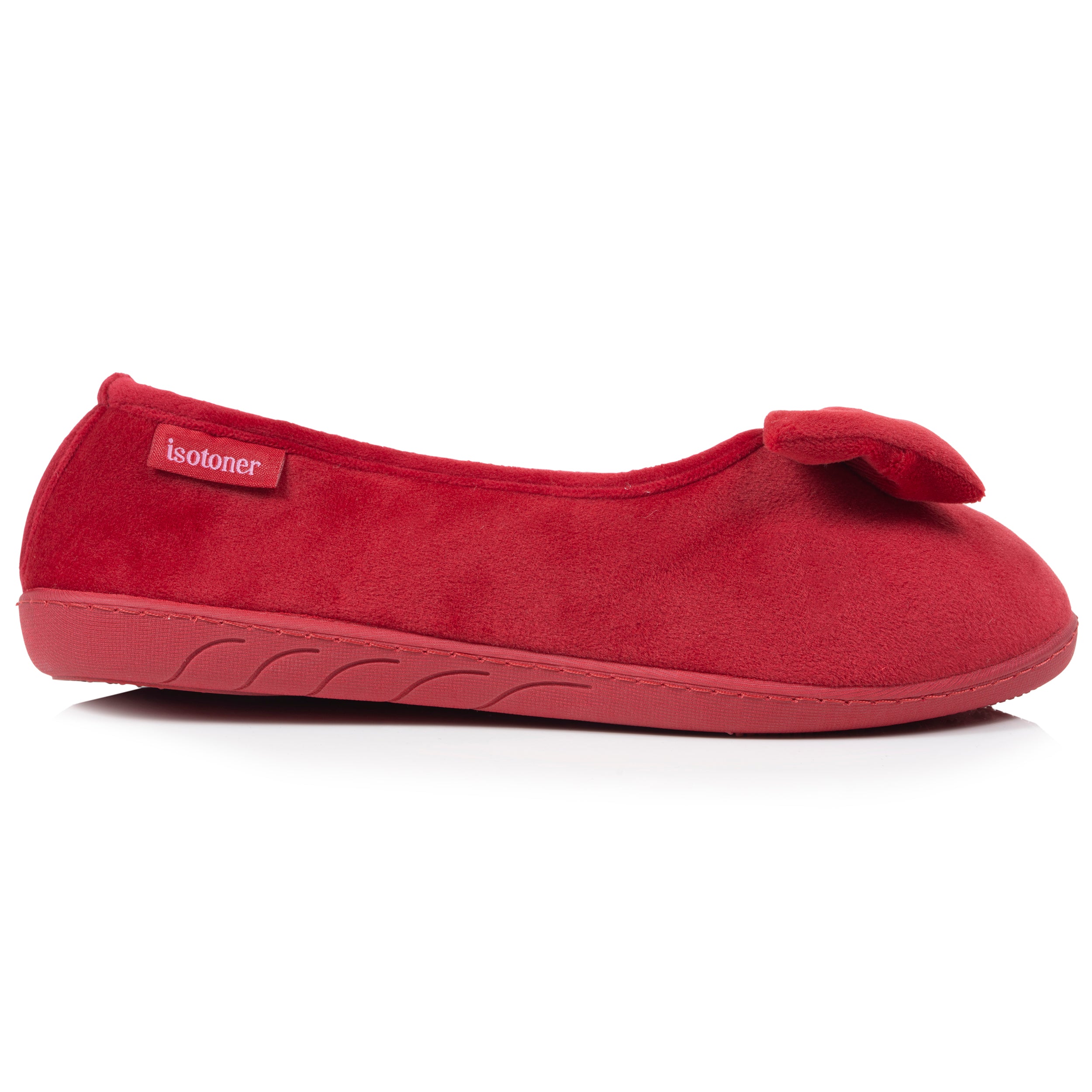 isotoner-chaussons-ballerines-femme-n-ud-rouge image 8