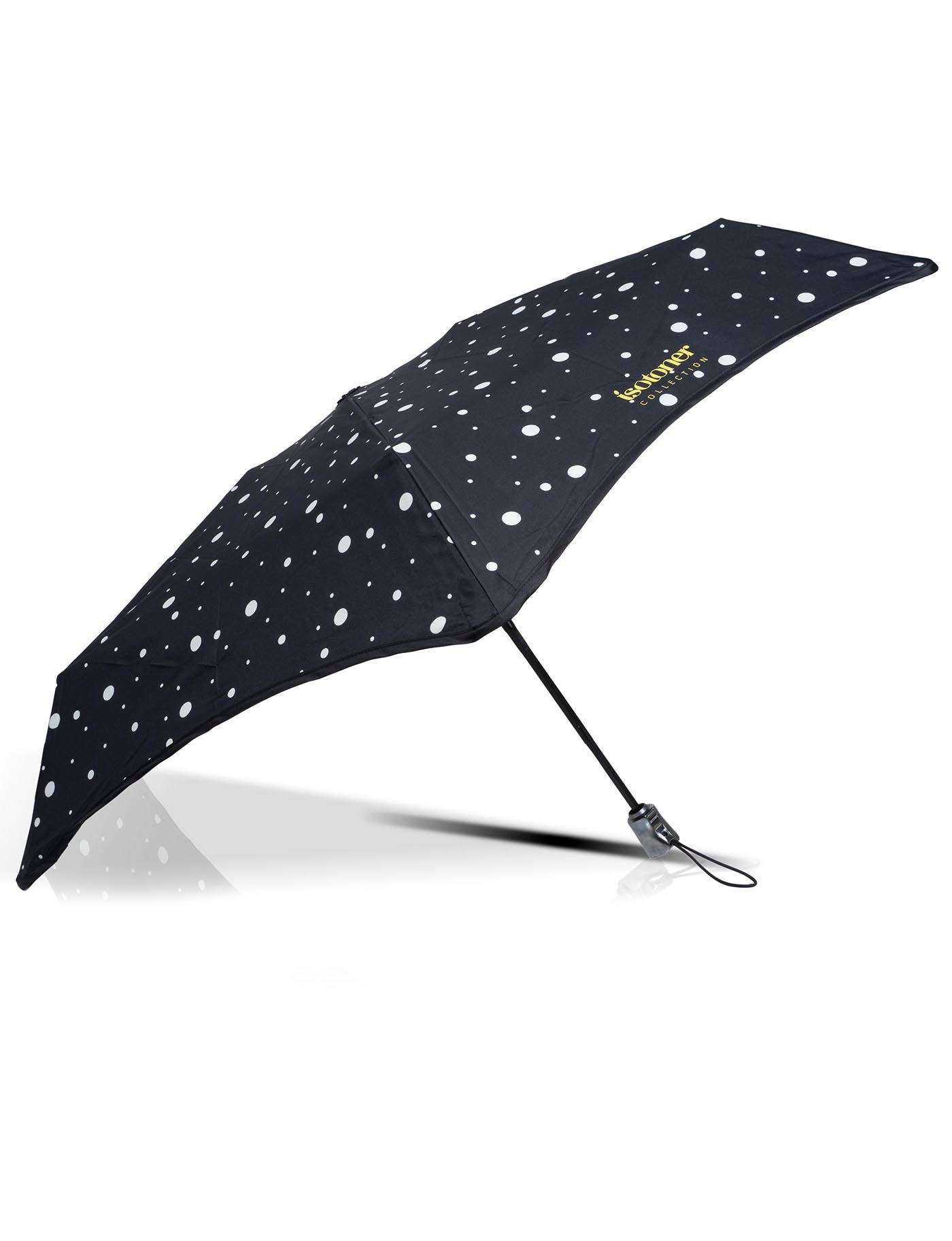 isotoner-x-tra-solide-parapluie-23-cm-pois-noir-jaune-automatique image 7