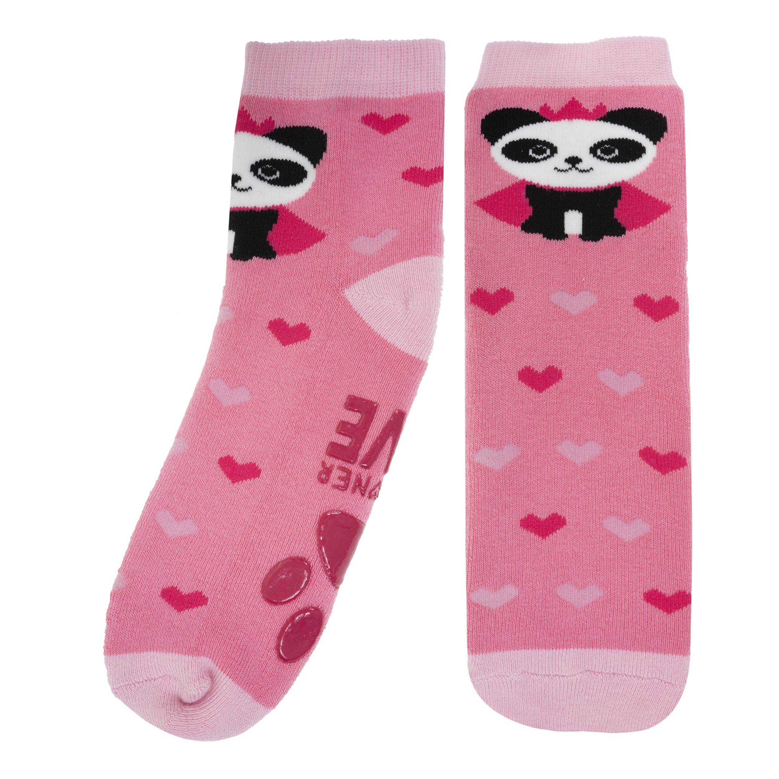 isotoner-chaussettes-anti-d-rapantes-enfant-rose-1-4-ans-motif-panda image 2