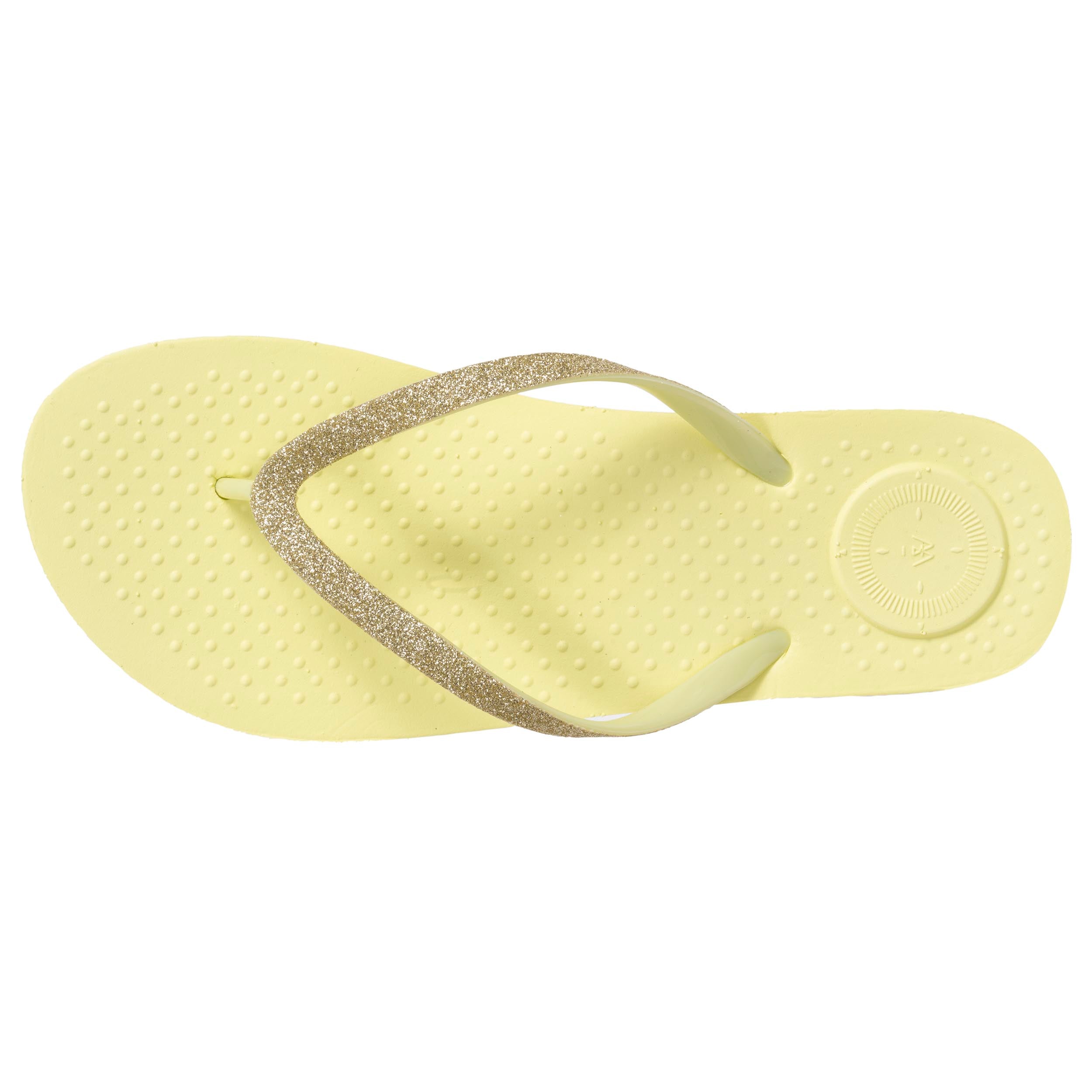 isotoner-tongs-femme-tige-paillettes-jaune image 2