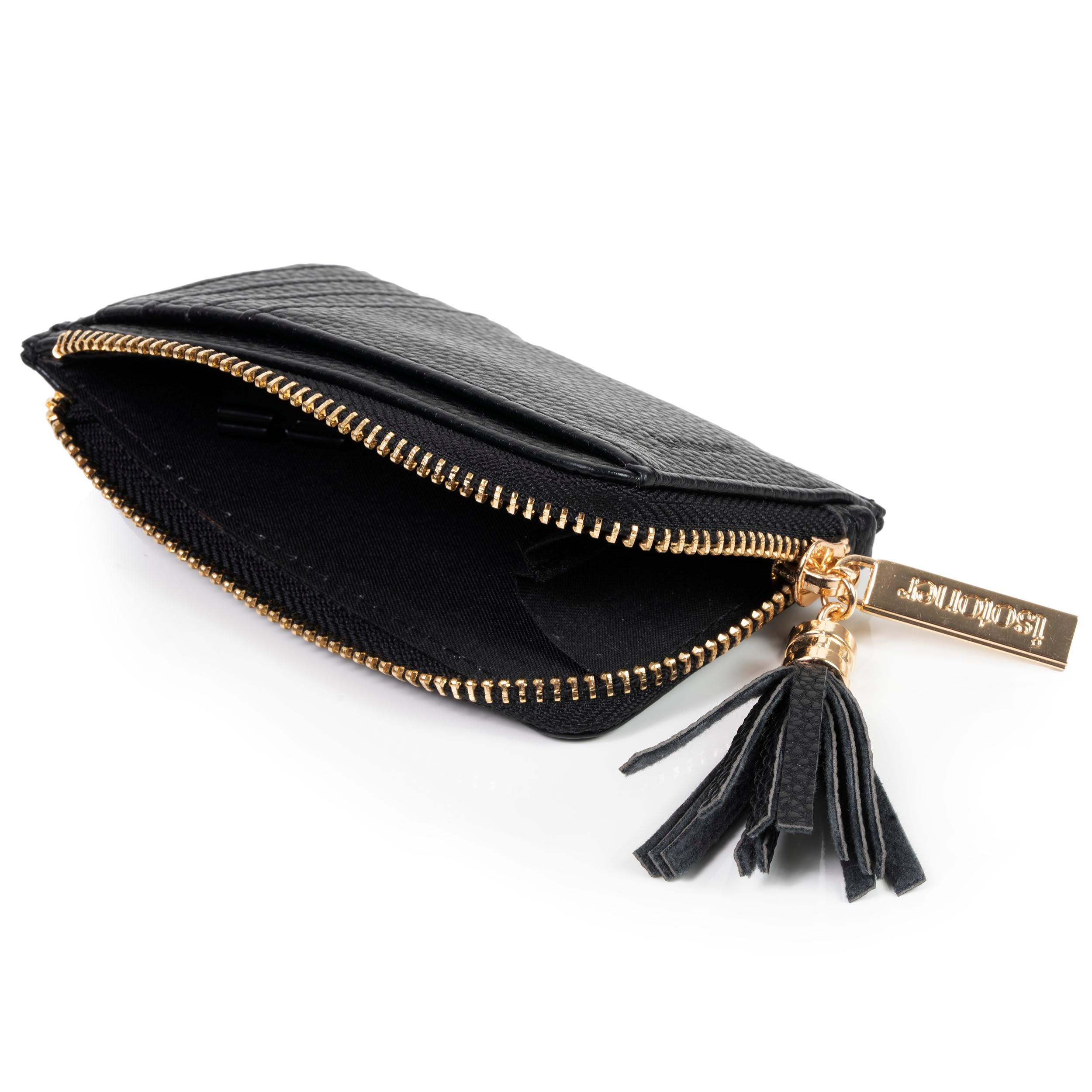 isotoner-porte-cartes-femme-zipp-noir-anti-rfid image 2