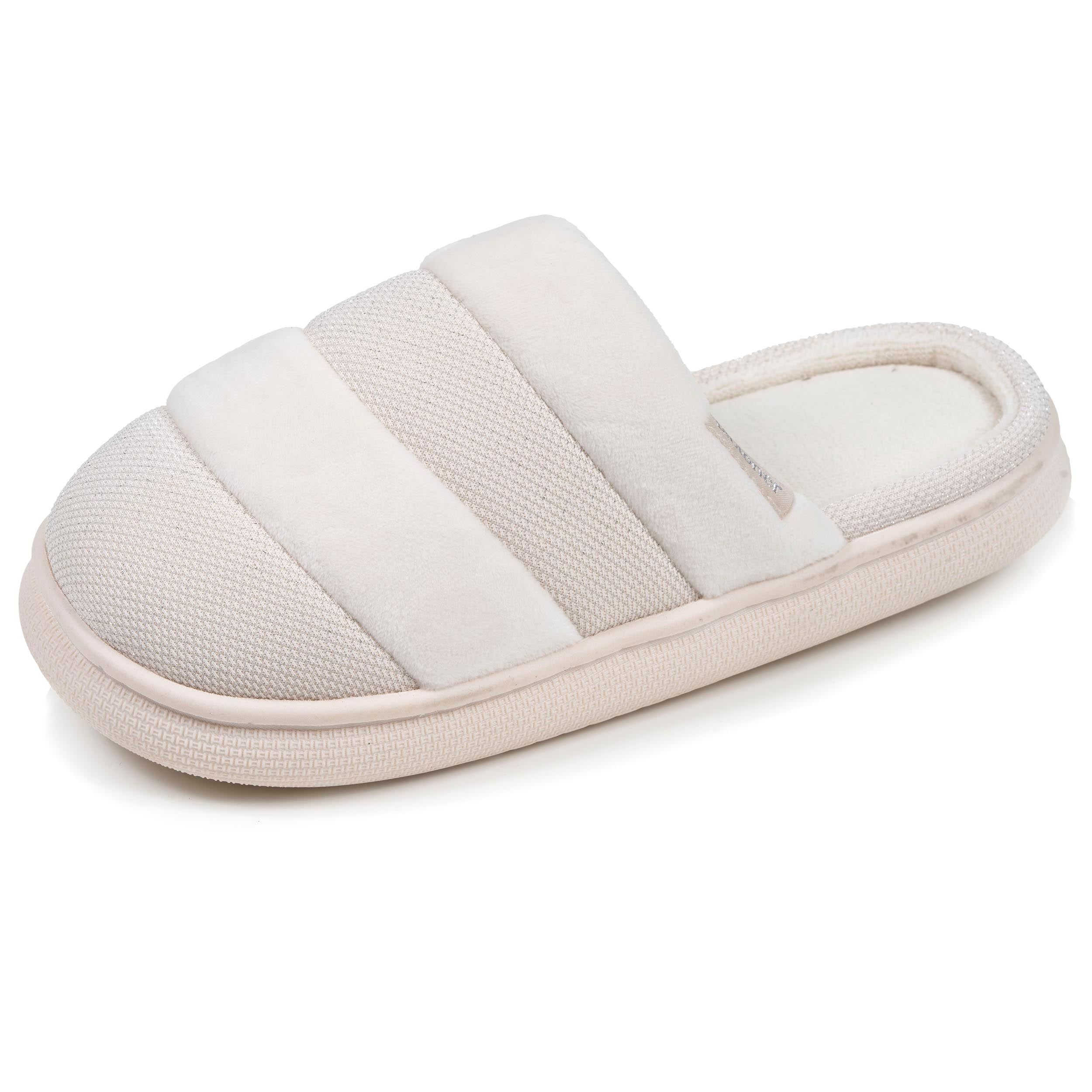 isotoner-chaussons-mules-femme-bloup-ivoire-bi-mati-re image 1