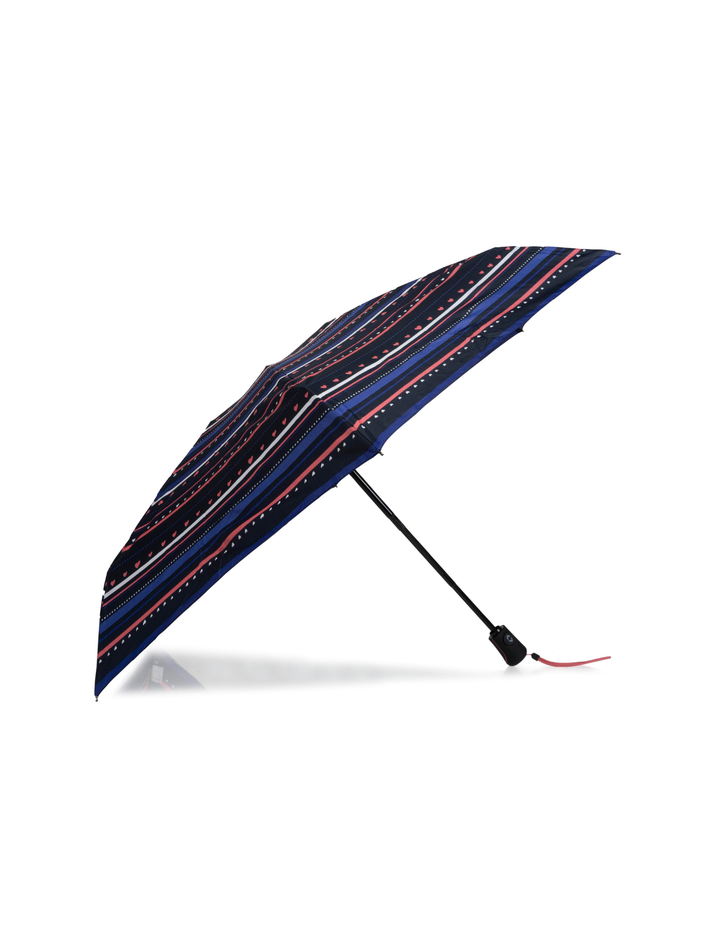 isotoner-parapluie-mini-auto-rayure-petit-c-ur-marine-femme image 7