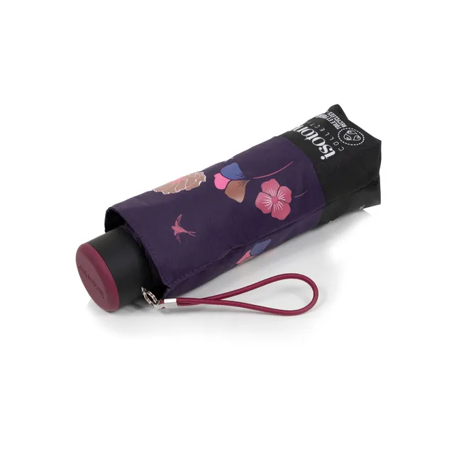 isotoner-parapluie-mini-slim-frise-bleue-recycl image 1