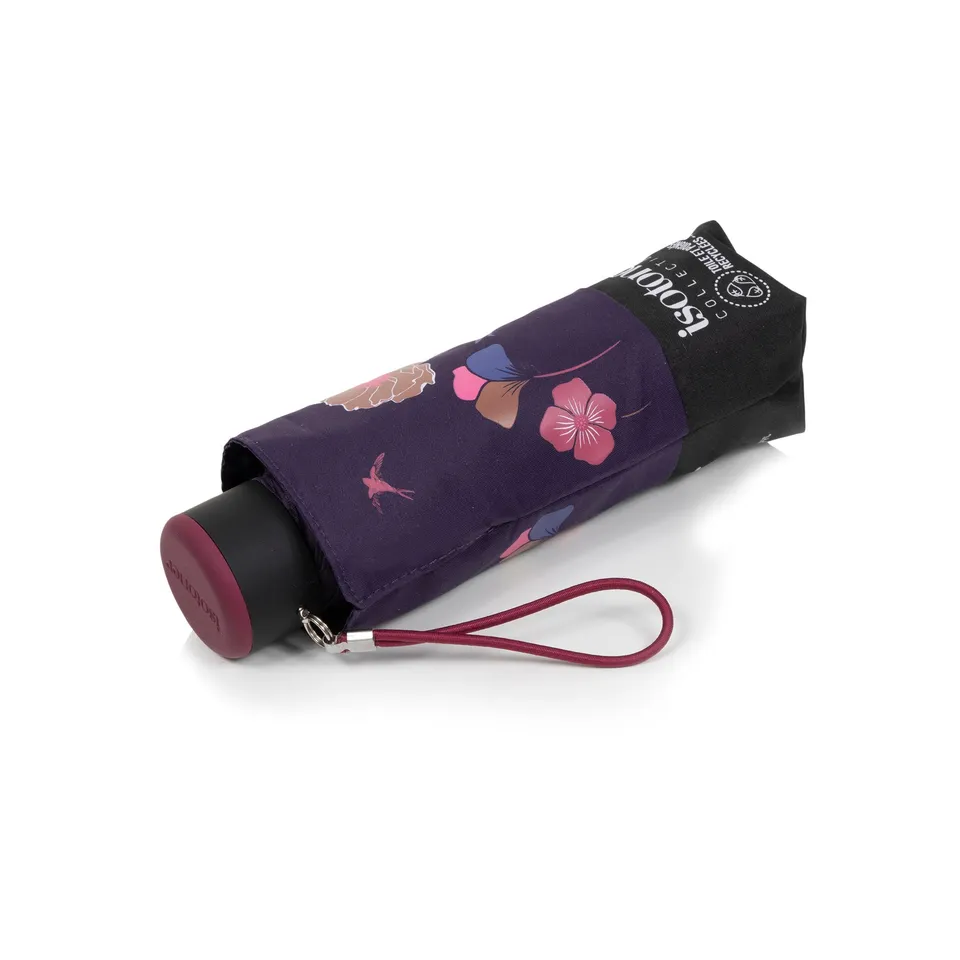 isotoner-parapluie-mini-slim-frise-bleue-recycl image 1